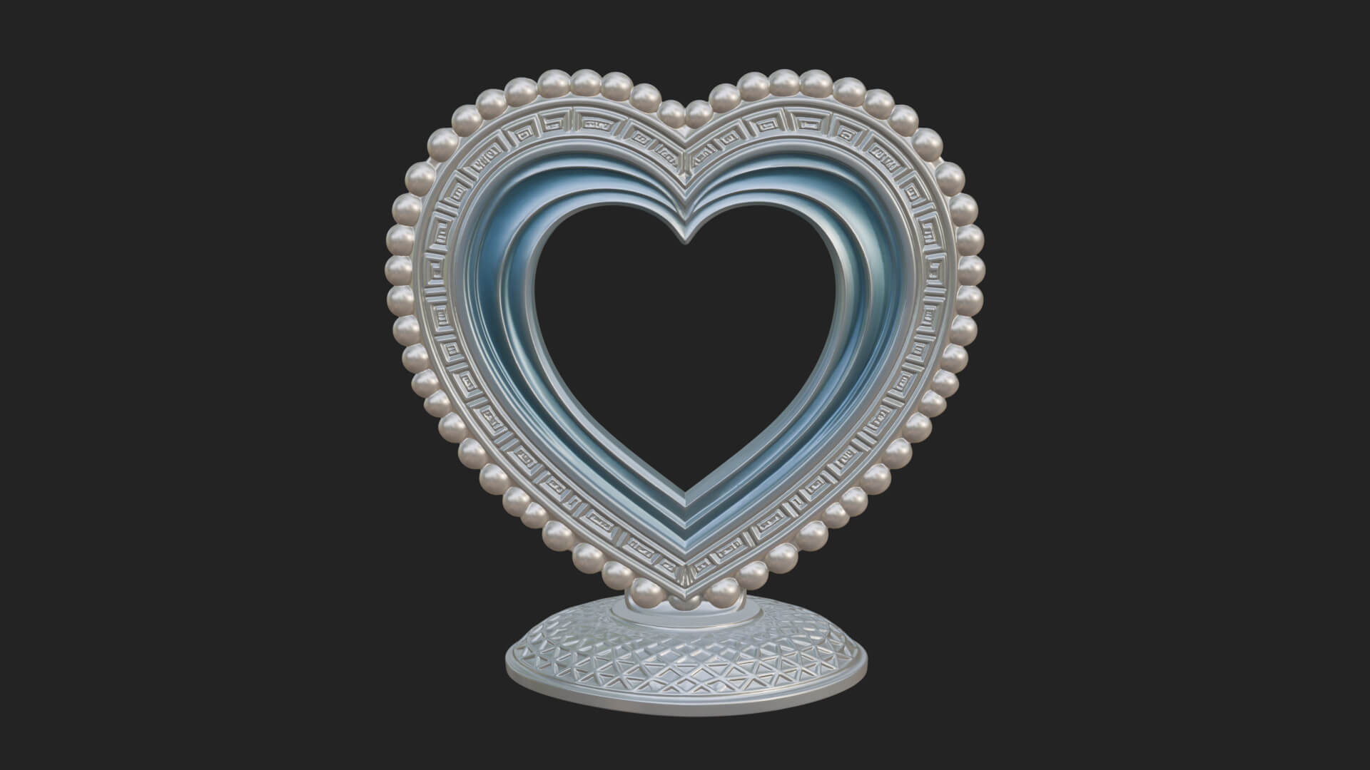 Ornate Framed Heart Plaque Design 70 3D Print Model 3D Model