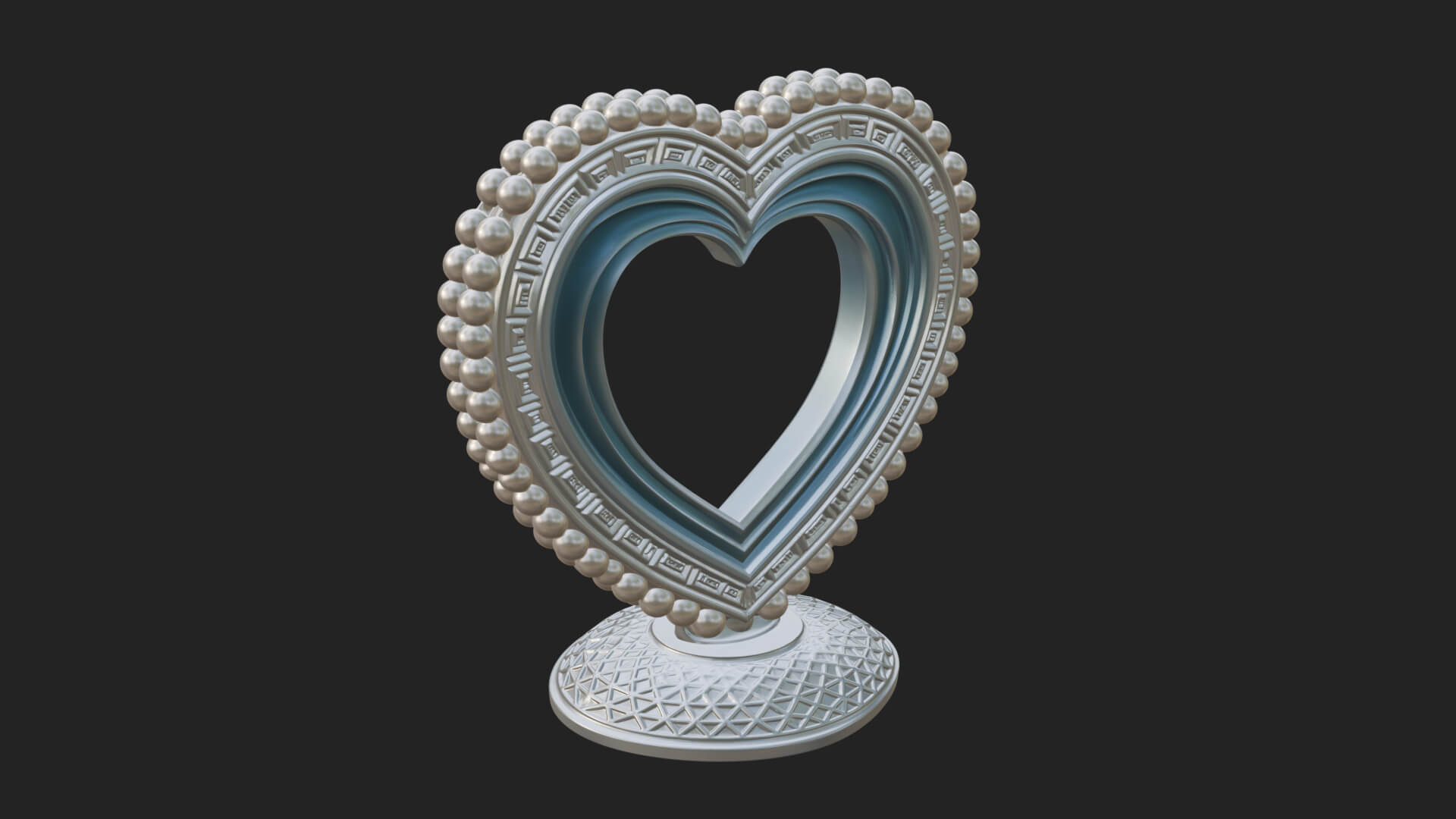 Ornate Framed Heart Plaque Design 70 3D Print Model 3D Model