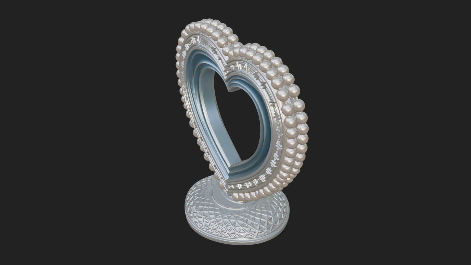Ornate Framed Heart Plaque Design 70 3D Print Model 3D Model