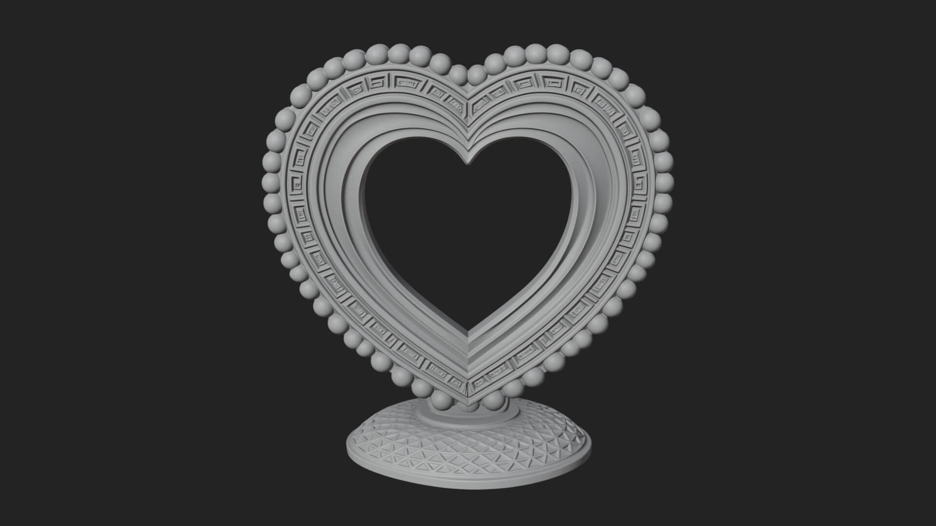 Ornate Framed Heart Plaque Design 70 3D Print Model 3D Model