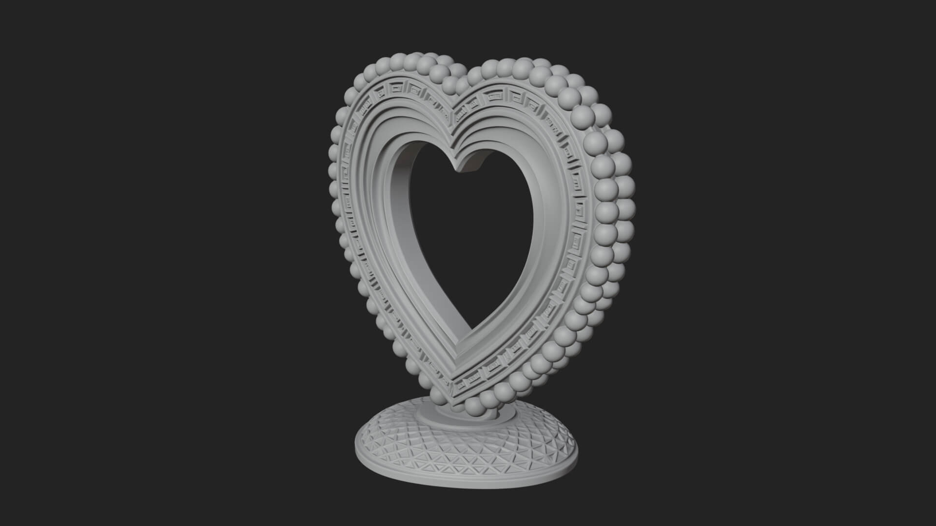 Ornate Framed Heart Plaque Design 70 3D Print Model 3D Model