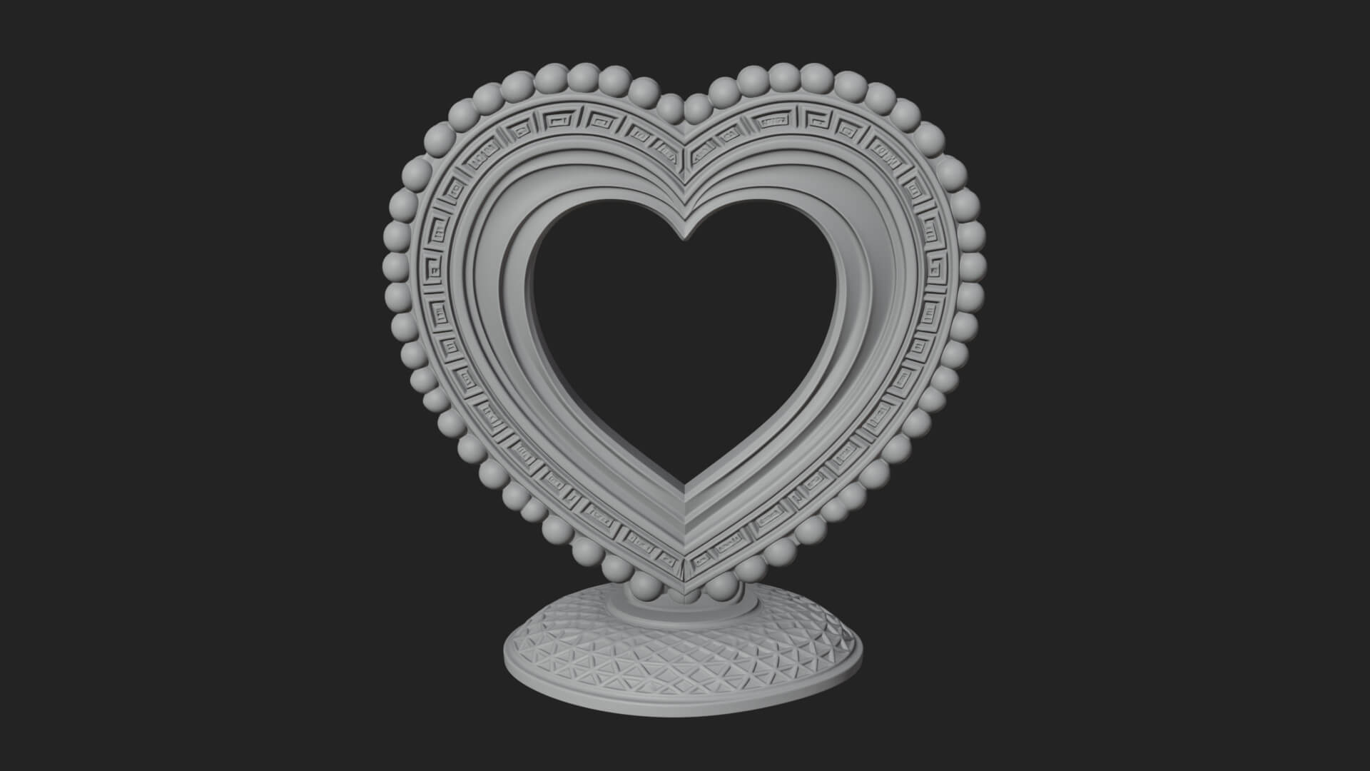 Ornate Framed Heart Plaque Design 70 3D Print Model 3D Model