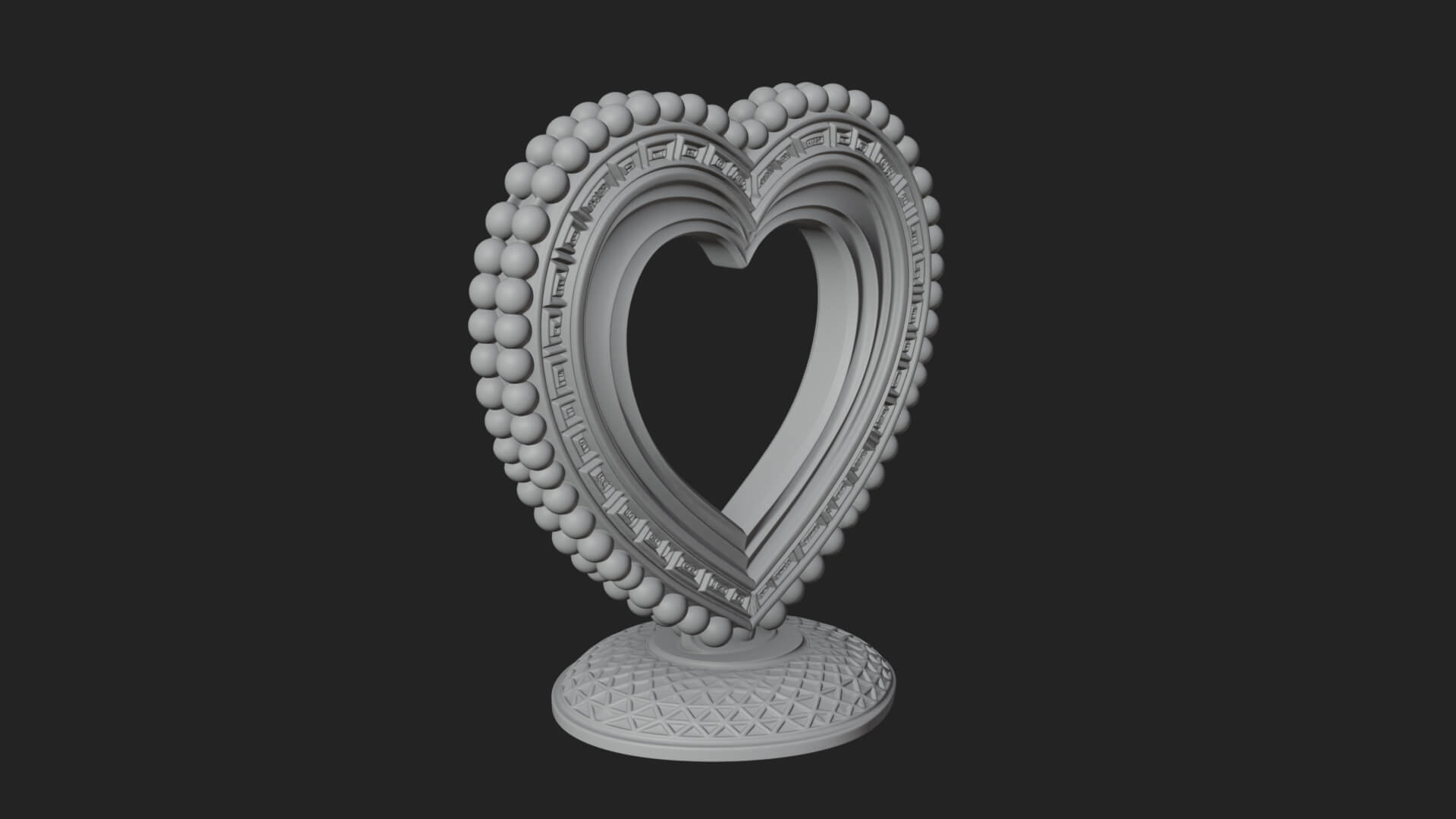 Ornate Framed Heart Plaque Design 70 3D Print Model 3D Model