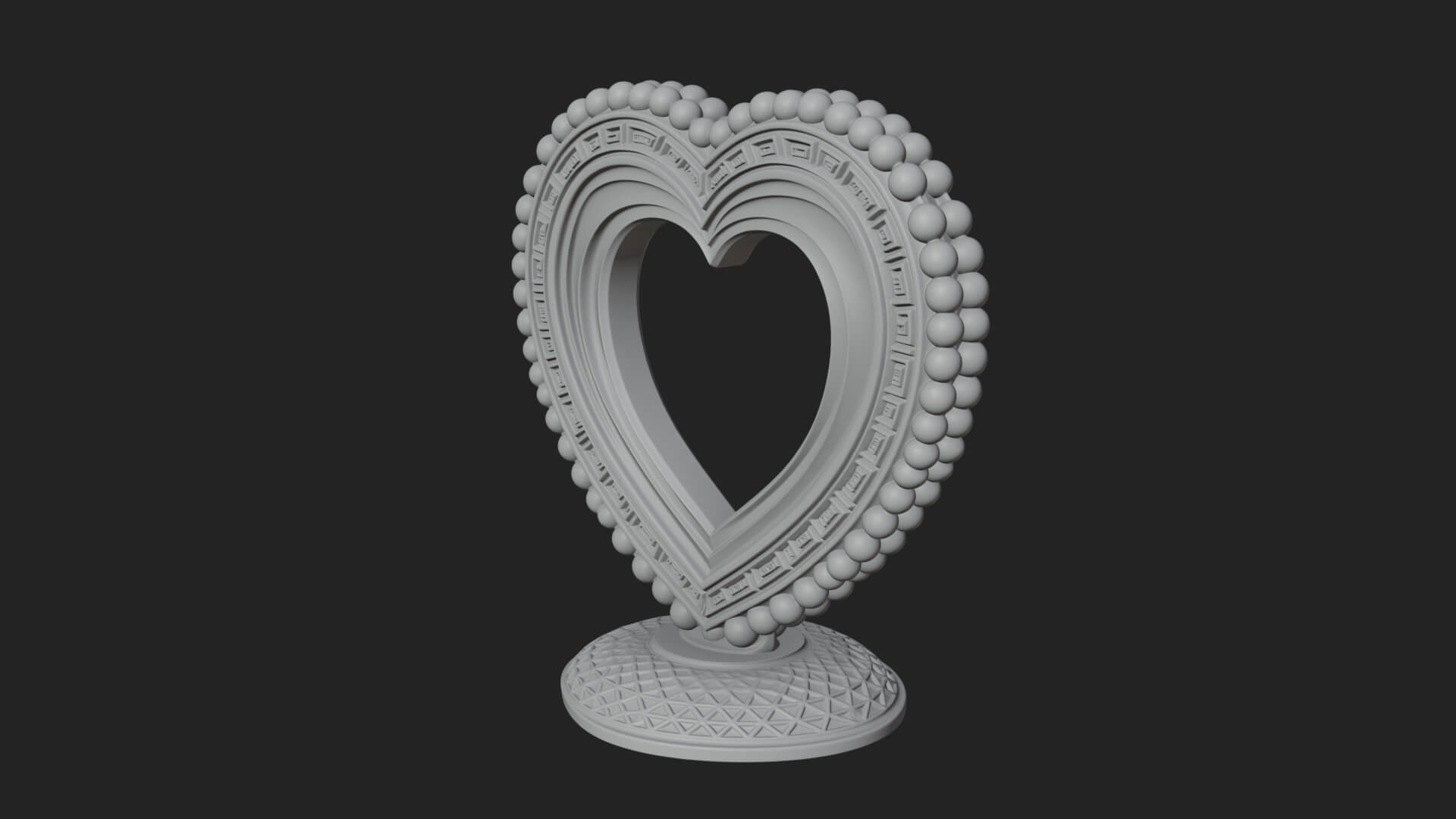 Ornate Framed Heart Plaque Design 70 3D Print Model 3D Model