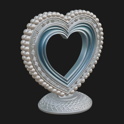 Ornate Framed Heart Plaque Design 70 3D Print Model
