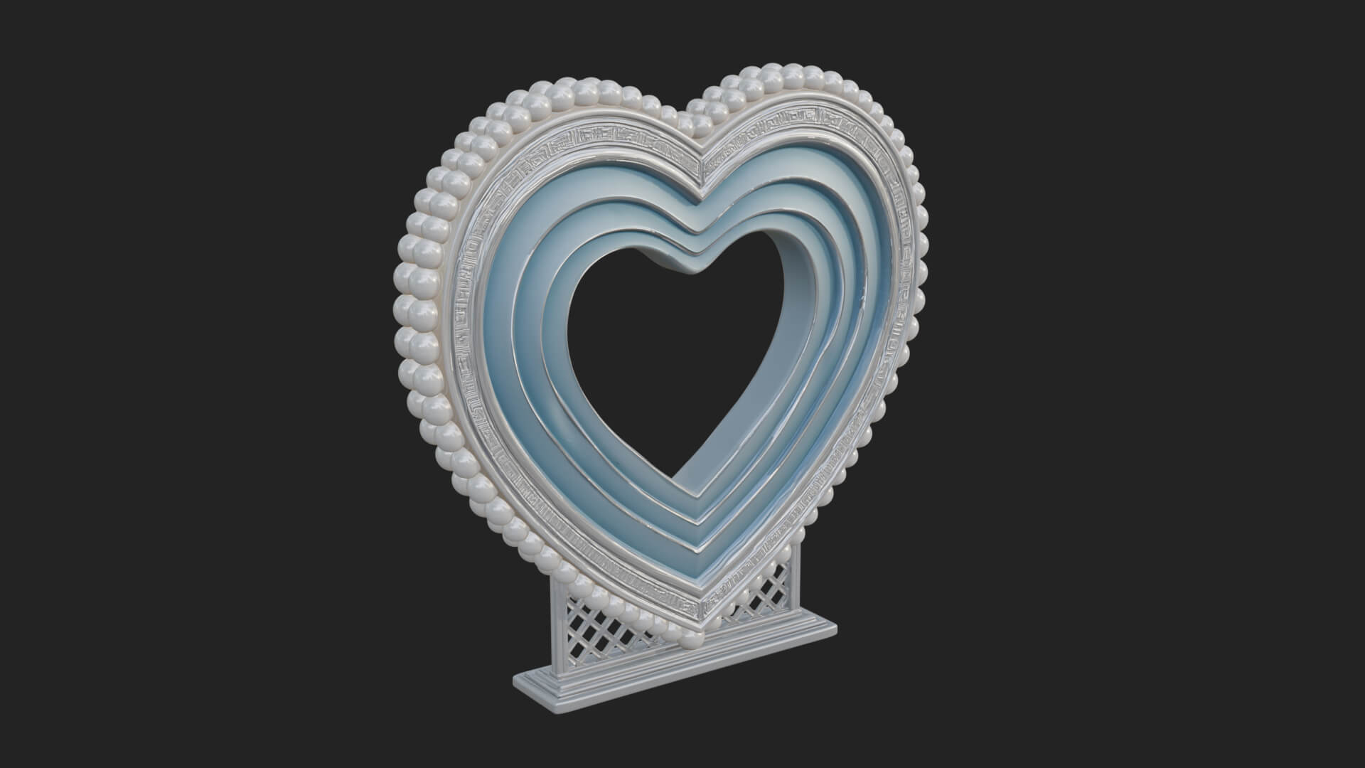 Ornate Framed Heart Plaque Design 71 3D Print Model 3D Model