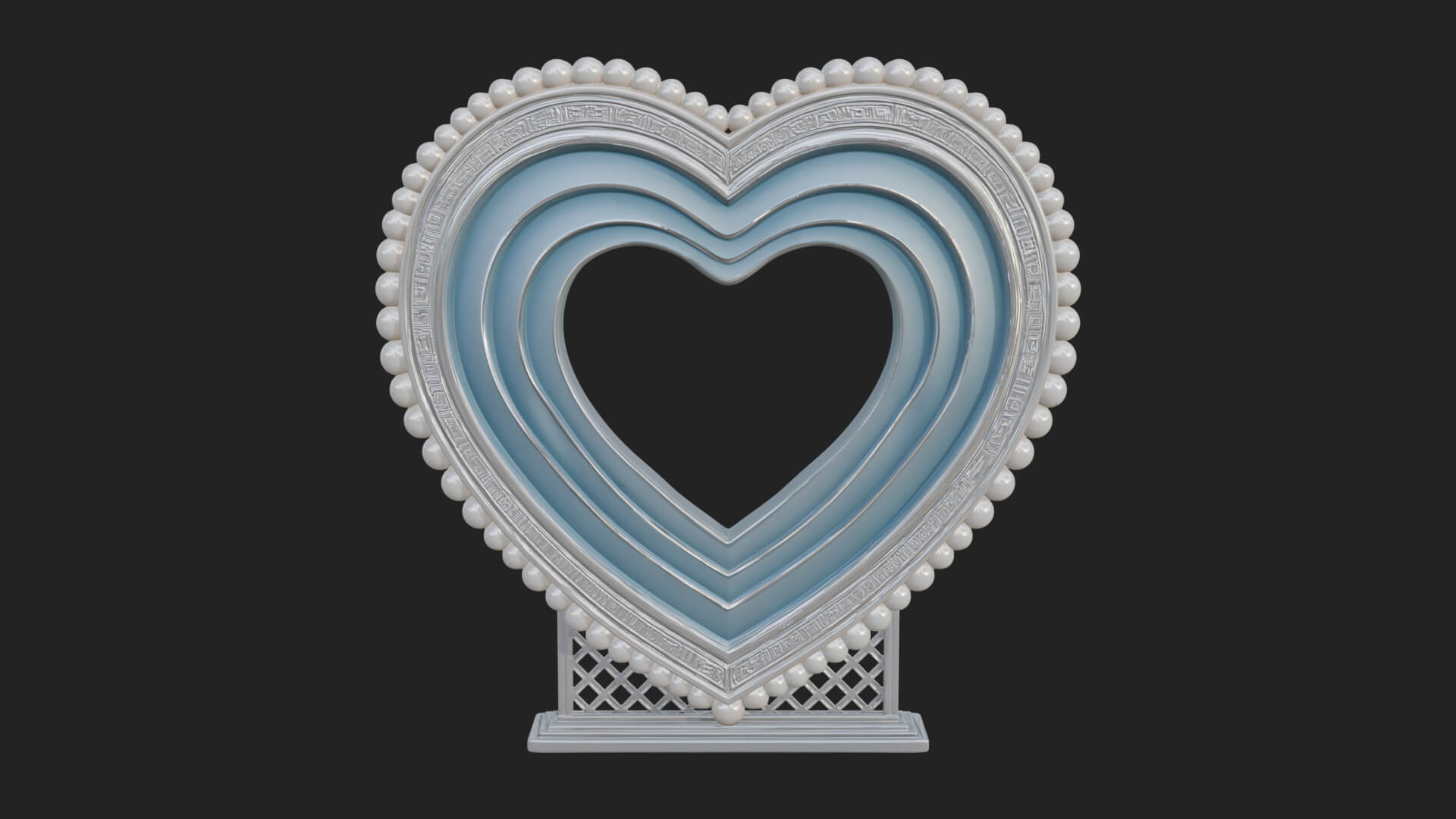 Ornate Framed Heart Plaque Design 71 3D Print Model 3D Model