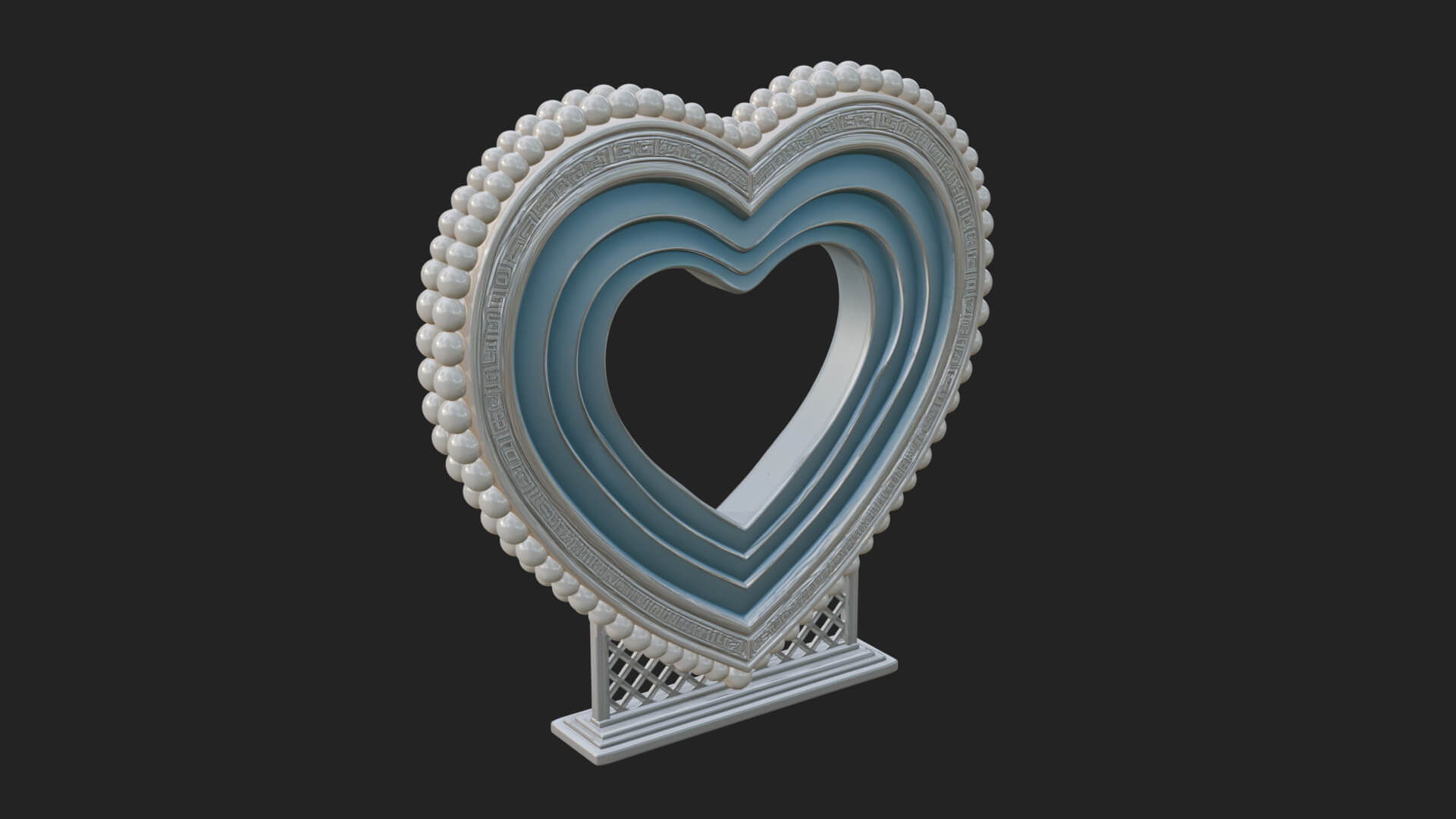 Ornate Framed Heart Plaque Design 71 3D Print Model 3D Model