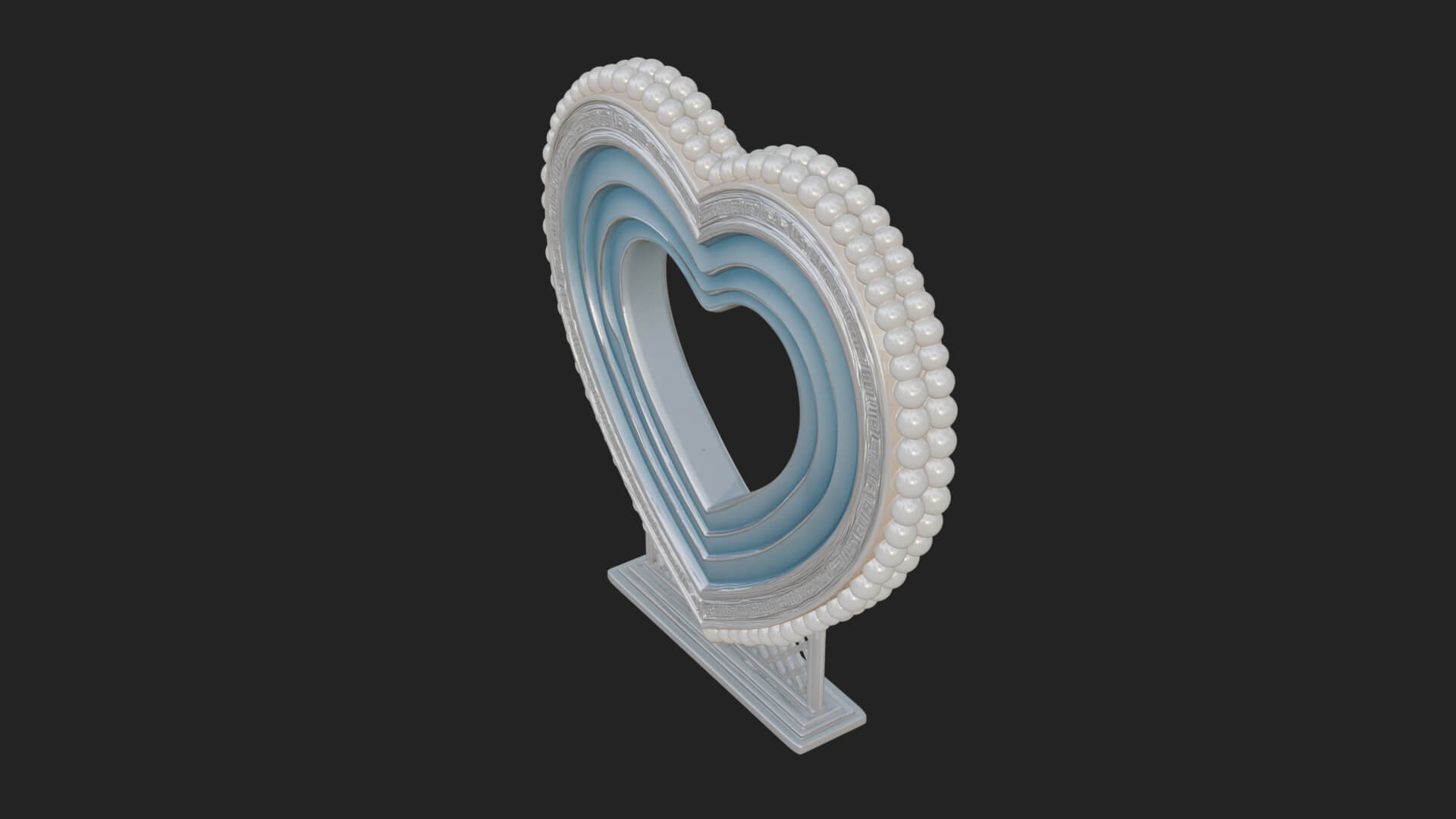 Ornate Framed Heart Plaque Design 71 3D Print Model 3D Model