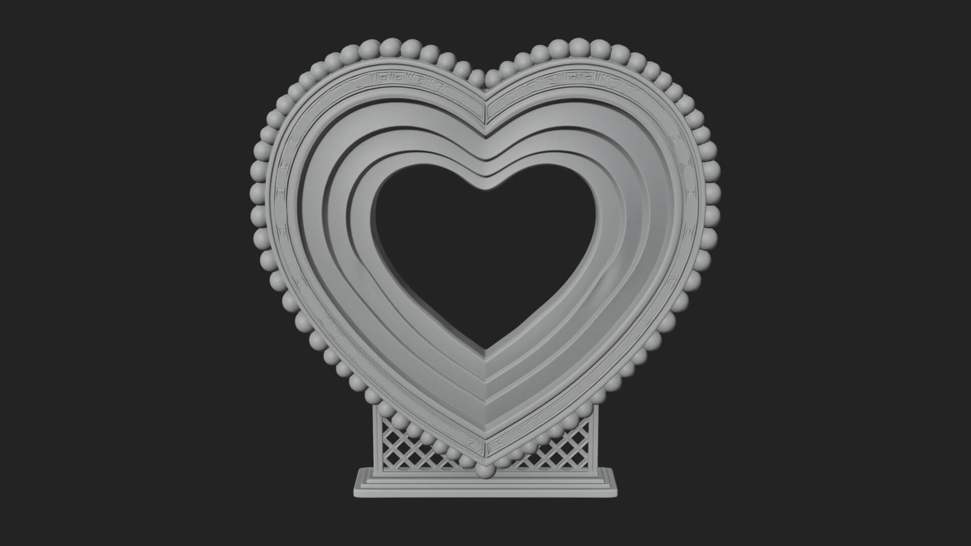 Ornate Framed Heart Plaque Design 71 3D Print Model 3D Model