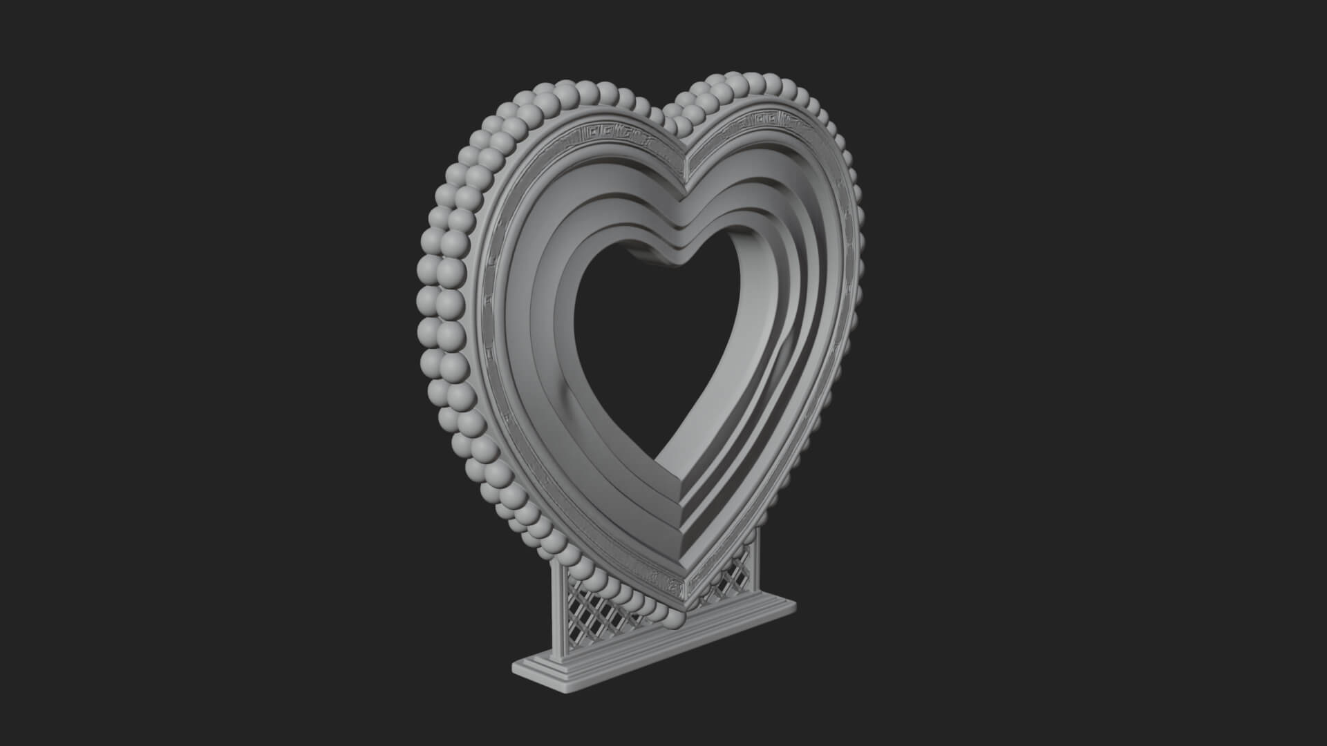 Ornate Framed Heart Plaque Design 71 3D Print Model 3D Model