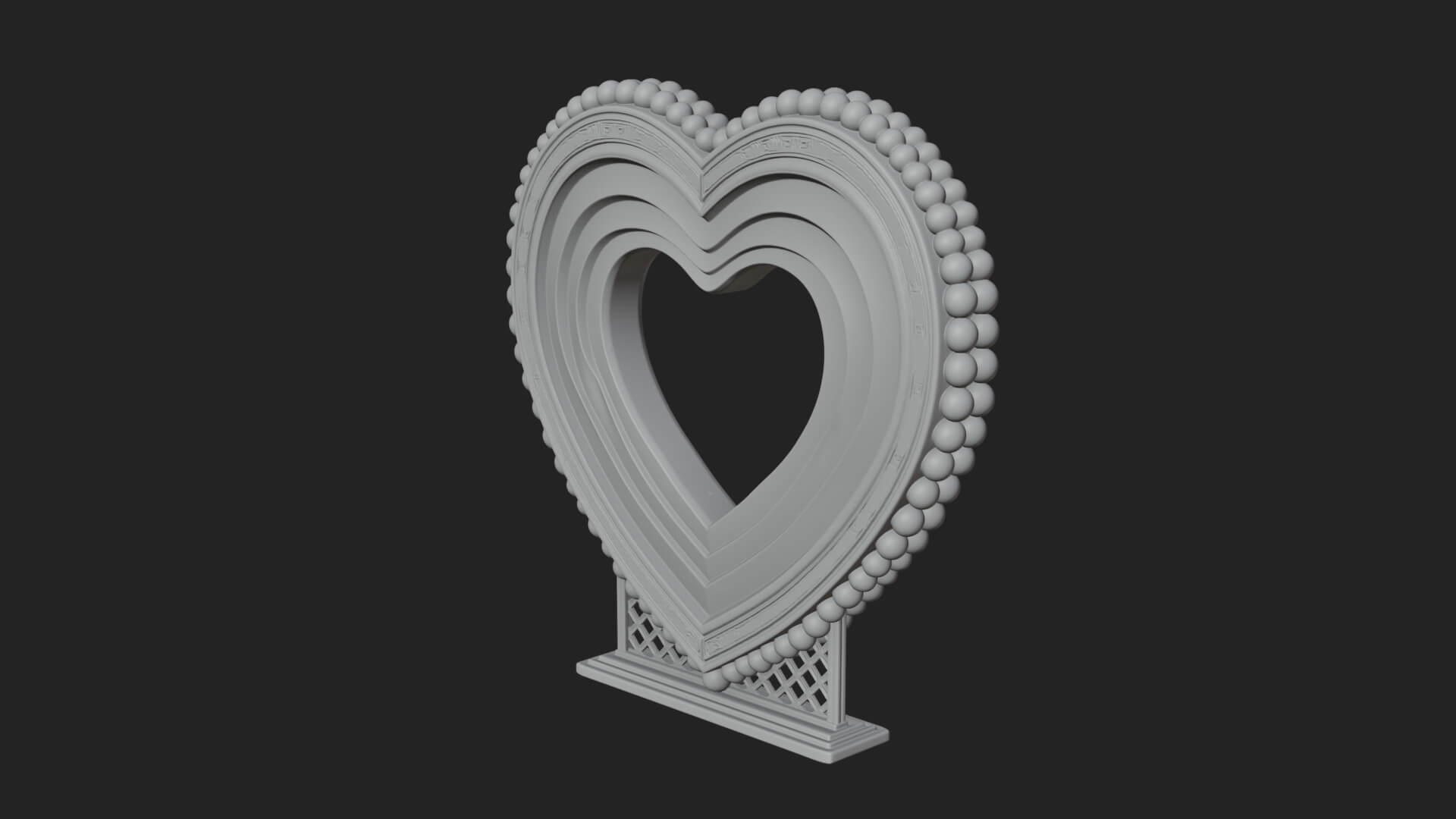 Ornate Framed Heart Plaque Design 71 3D Print Model 3D Model
