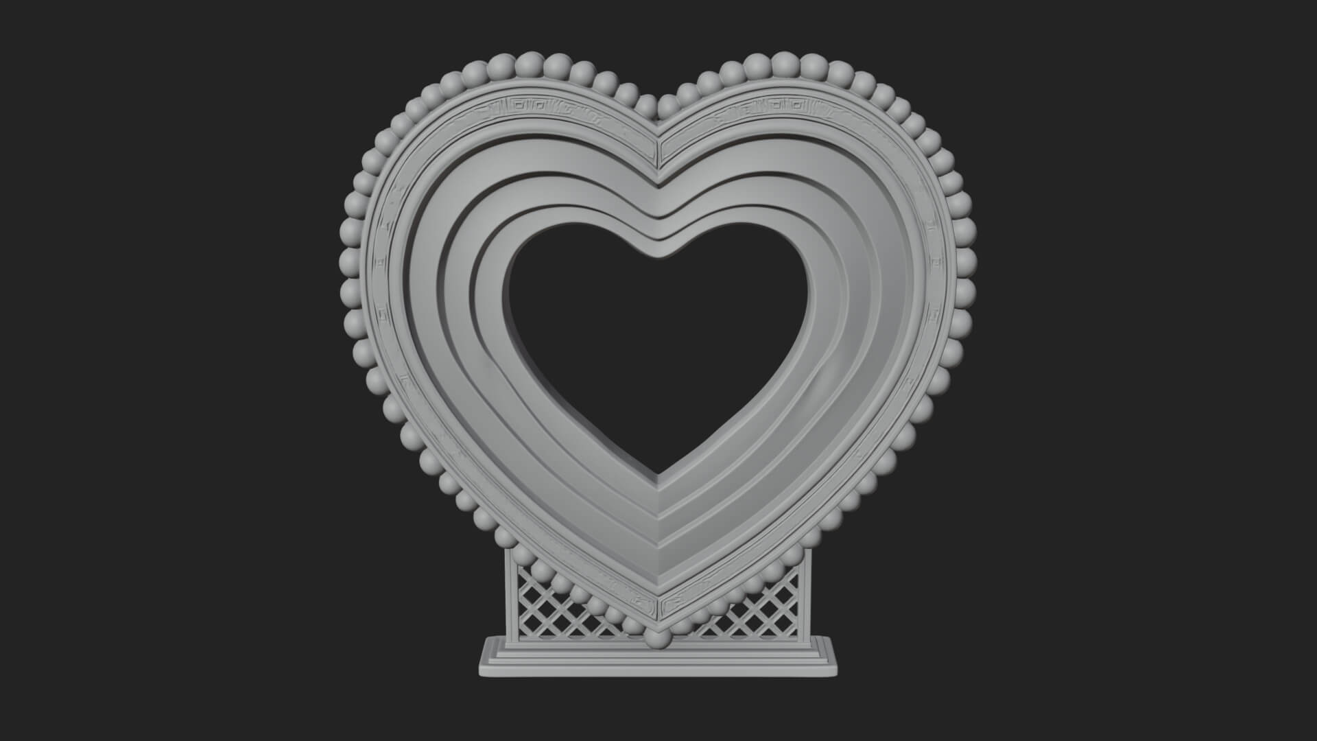 Ornate Framed Heart Plaque Design 71 3D Print Model 3D Model
