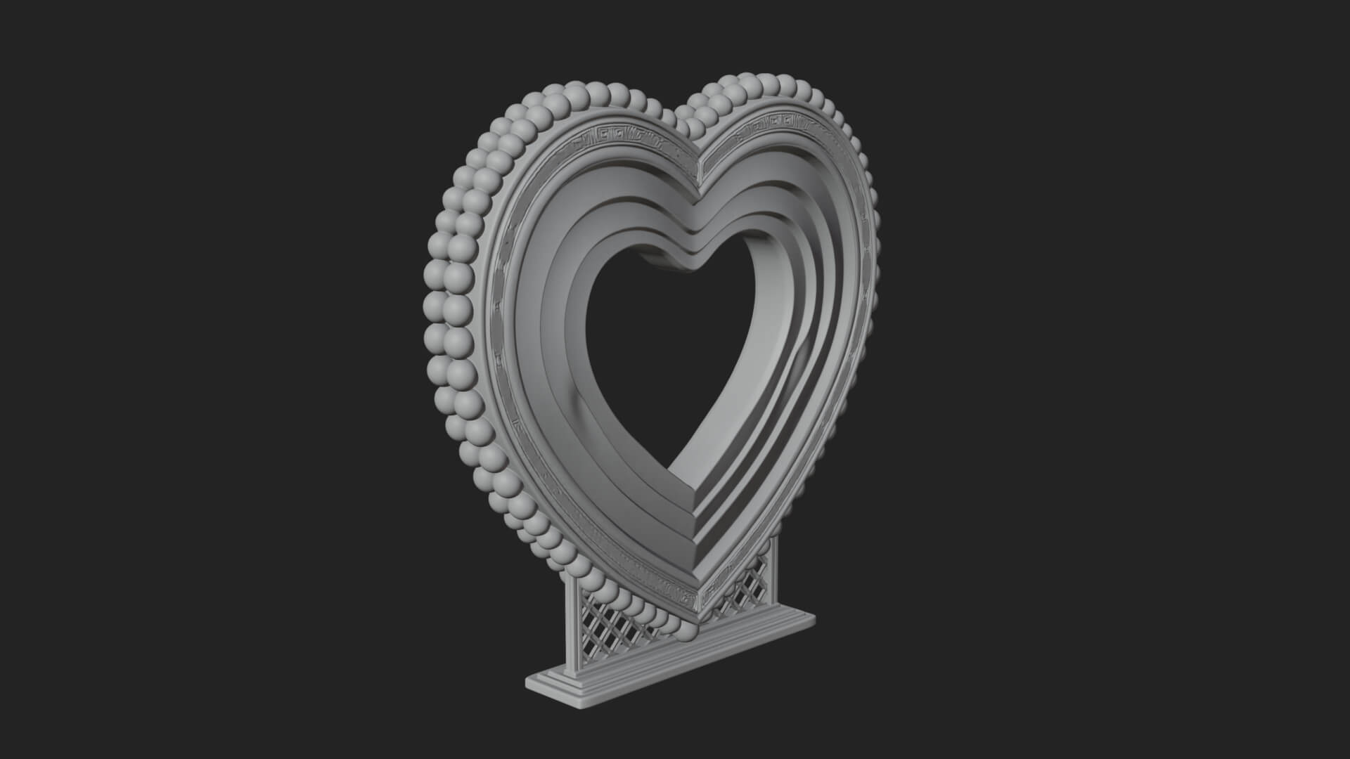 Ornate Framed Heart Plaque Design 71 3D Print Model 3D Model