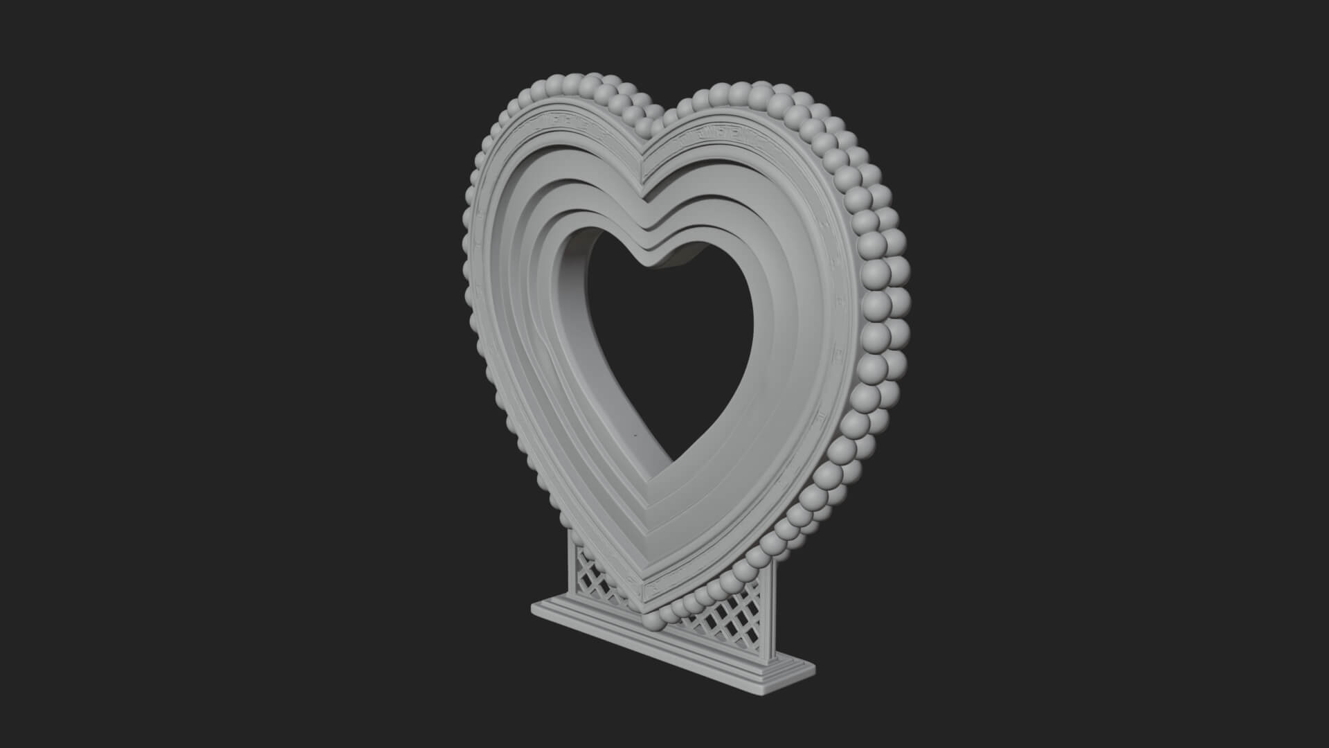 Ornate Framed Heart Plaque Design 71 3D Print Model 3D Model