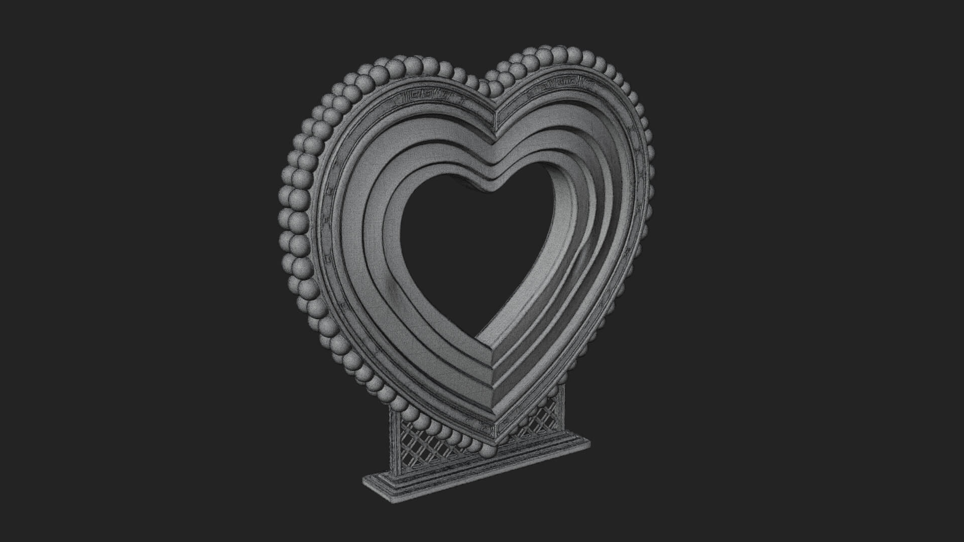 Ornate Framed Heart Plaque Design 71 3D Print Model 3D Model