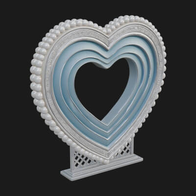 Ornate Framed Heart Plaque Design 71 3D Print Model