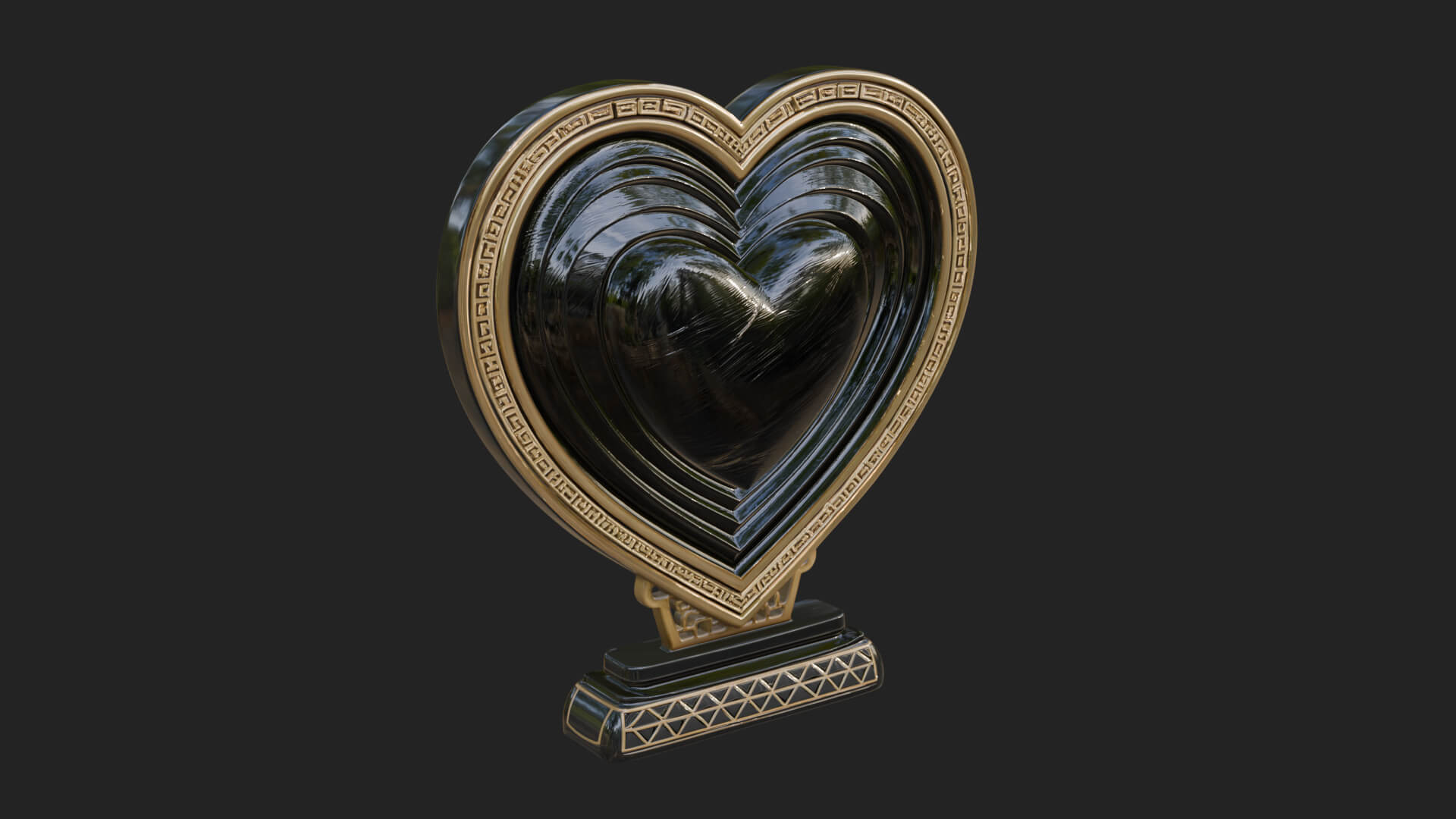 Ornate Framed Heart Plaque Design 77 3D Print Model 3D Model