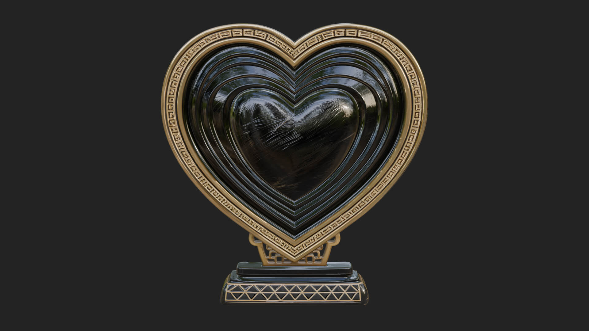 Ornate Framed Heart Plaque Design 77 3D Print Model 3D Model