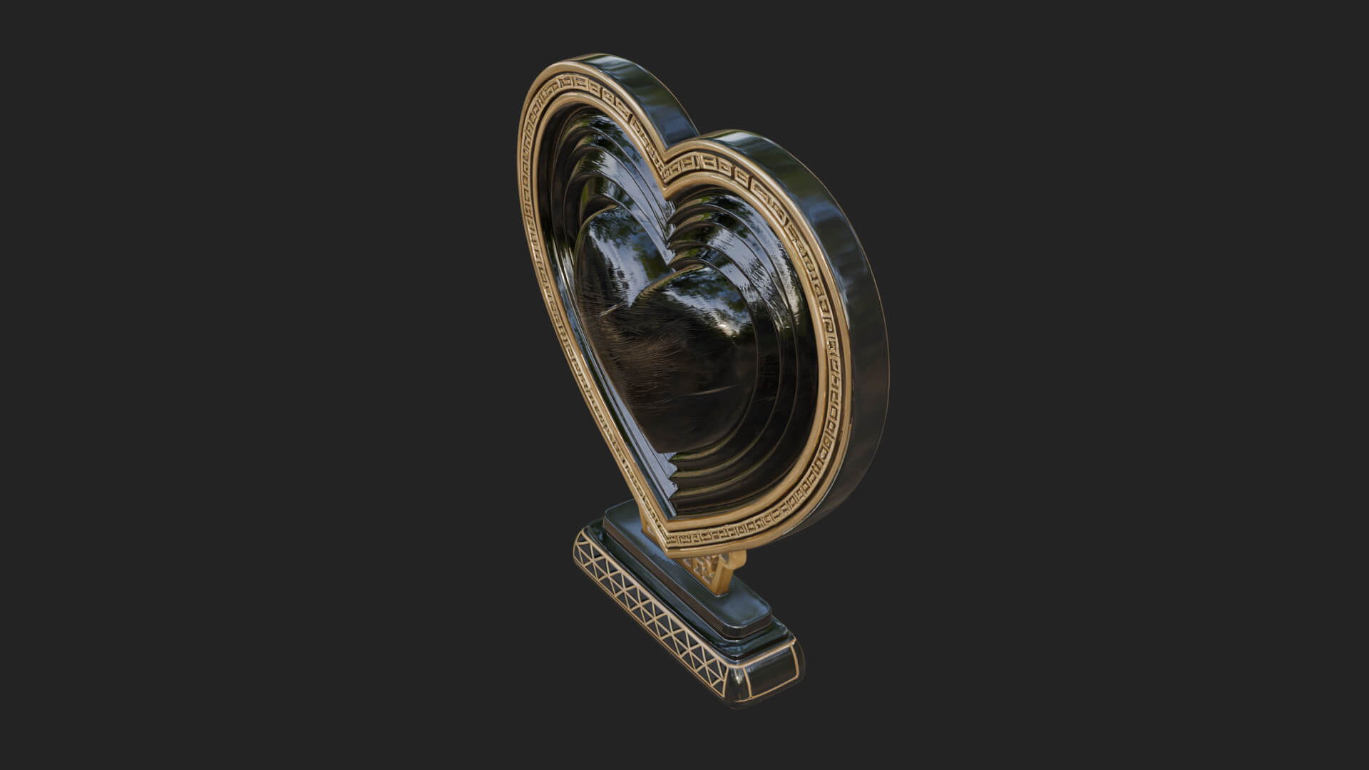 Ornate Framed Heart Plaque Design 77 3D Print Model 3D Model