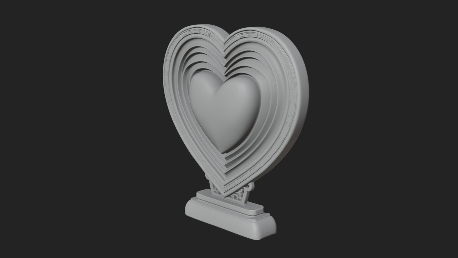 Ornate Framed Heart Plaque Design 77 3D Print Model 3D Model