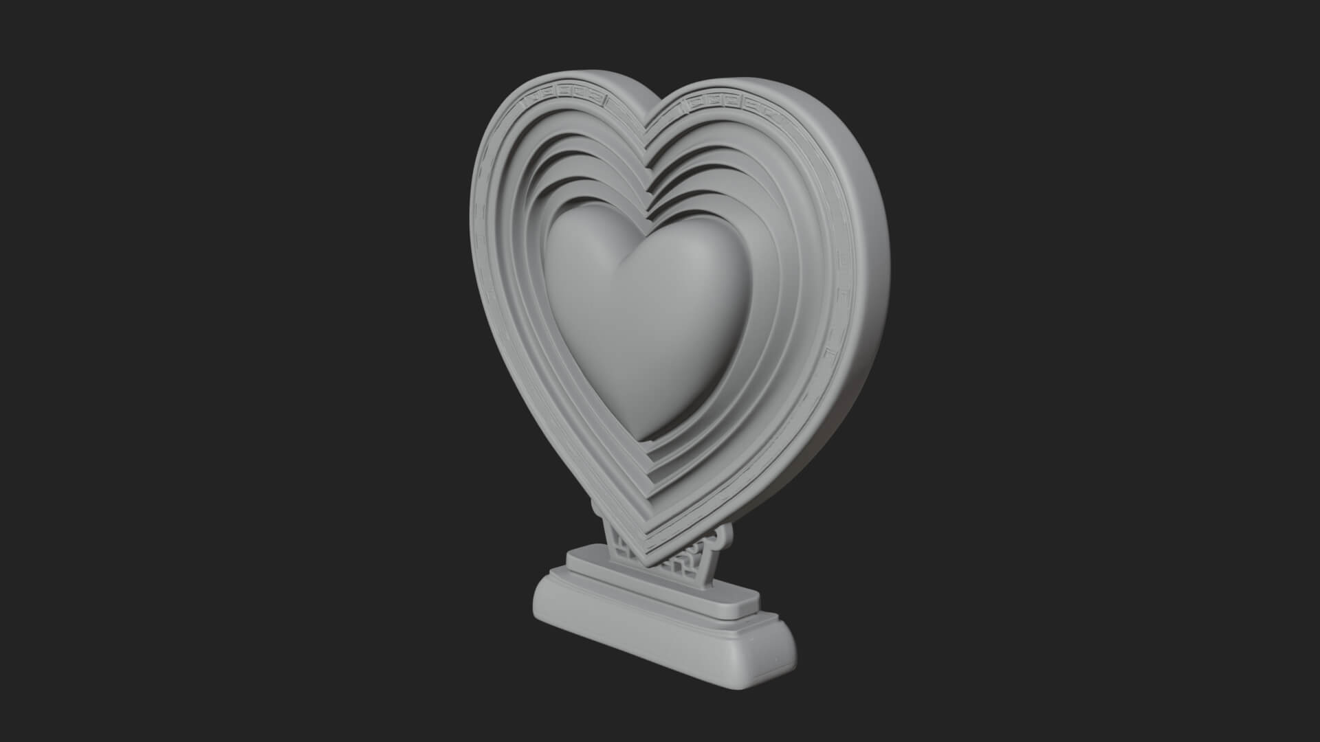 Ornate Framed Heart Plaque Design 77 3D Print Model 3D Model
