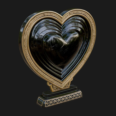 Ornate Framed Heart Plaque Design 77 3D Print Model