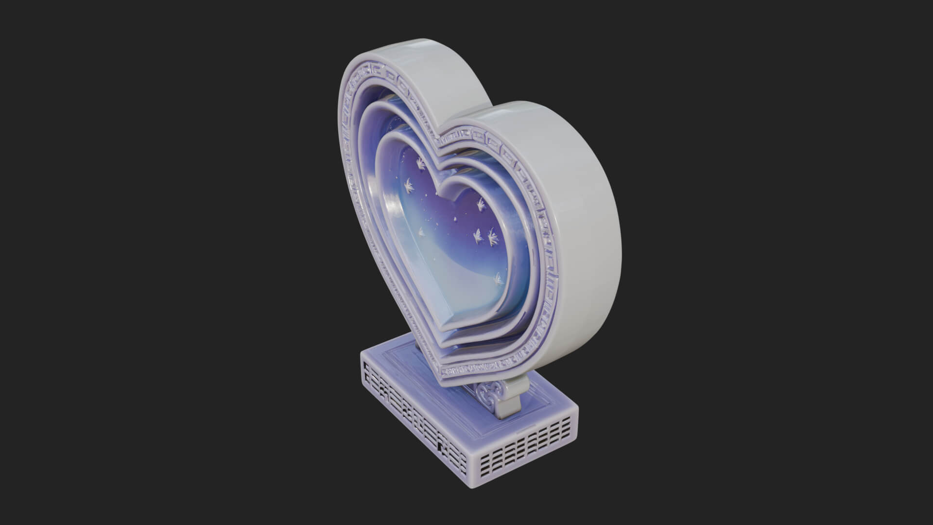 Ornate Framed Heart Plaque Design 79 3D Print Model 3D Model