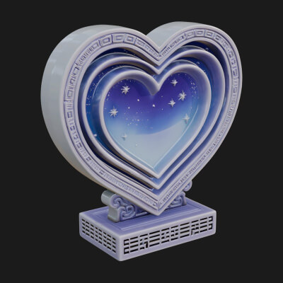 Ornate Framed Heart Plaque Design 79 3D Print Model