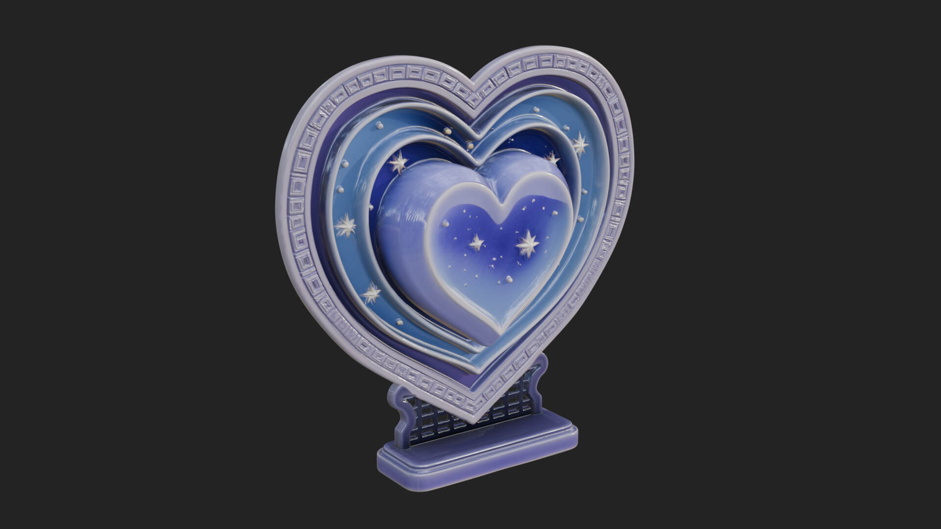 Ornate Framed Heart Plaque Design 80 3D Print Model 3D Model