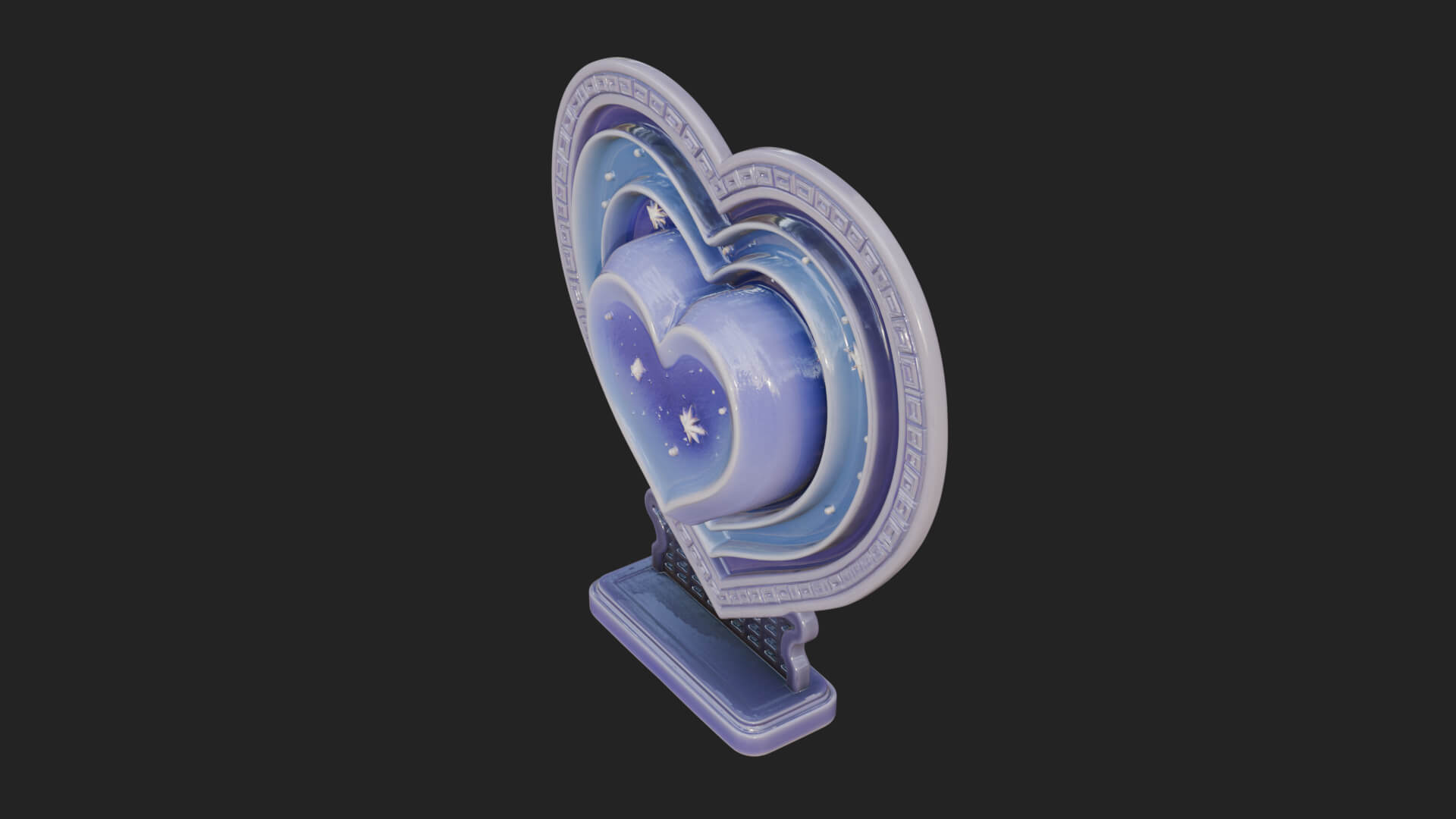 Ornate Framed Heart Plaque Design 80 3D Print Model 3D Model