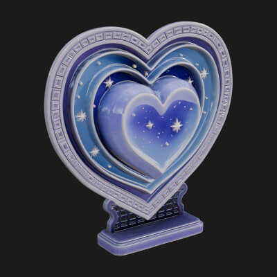 Ornate Framed Heart Plaque Design 80 3D Print Model