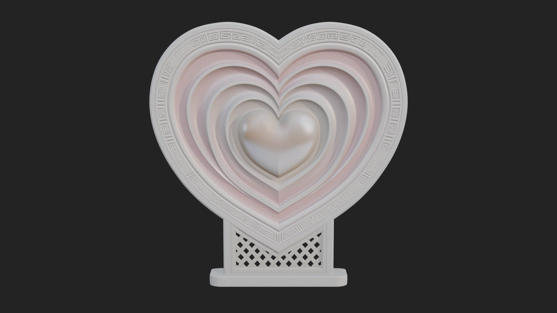 Ornate Framed Heart Plaque Design 81 3D Print Model 3D Model