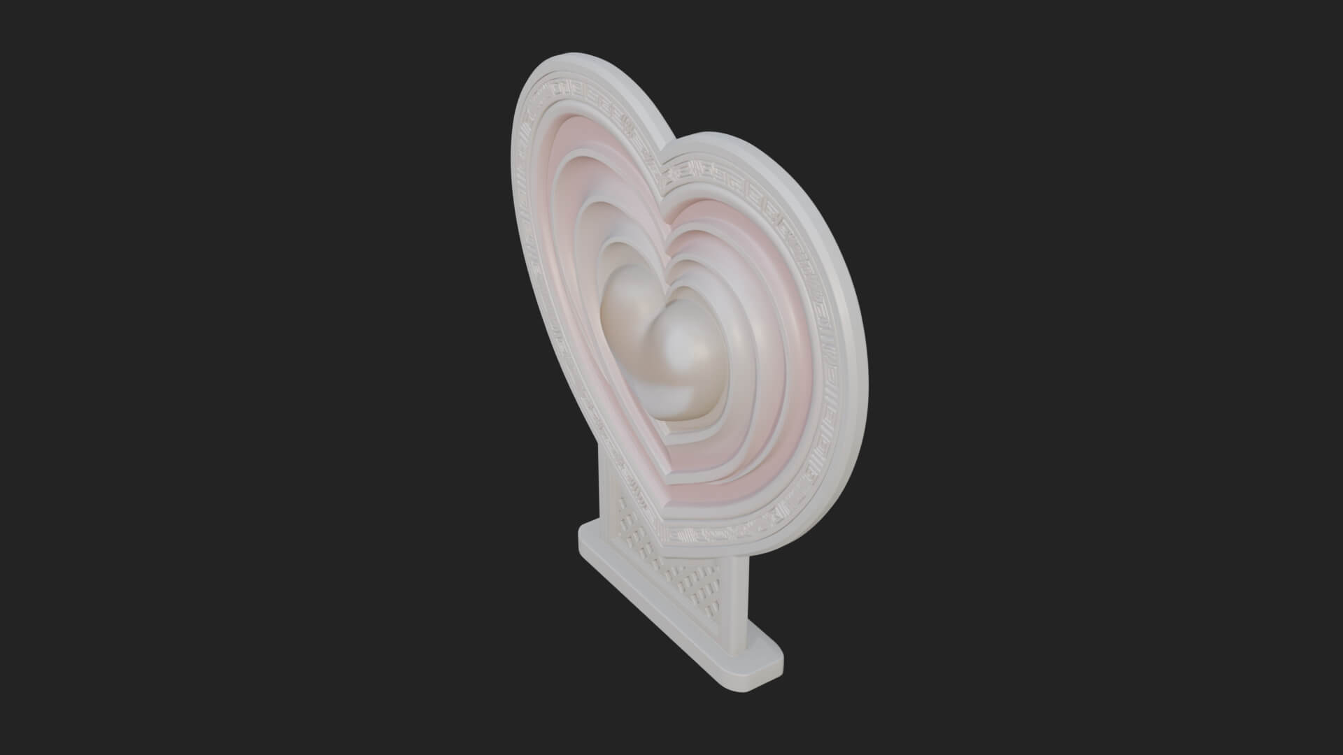 Ornate Framed Heart Plaque Design 81 3D Print Model 3D Model