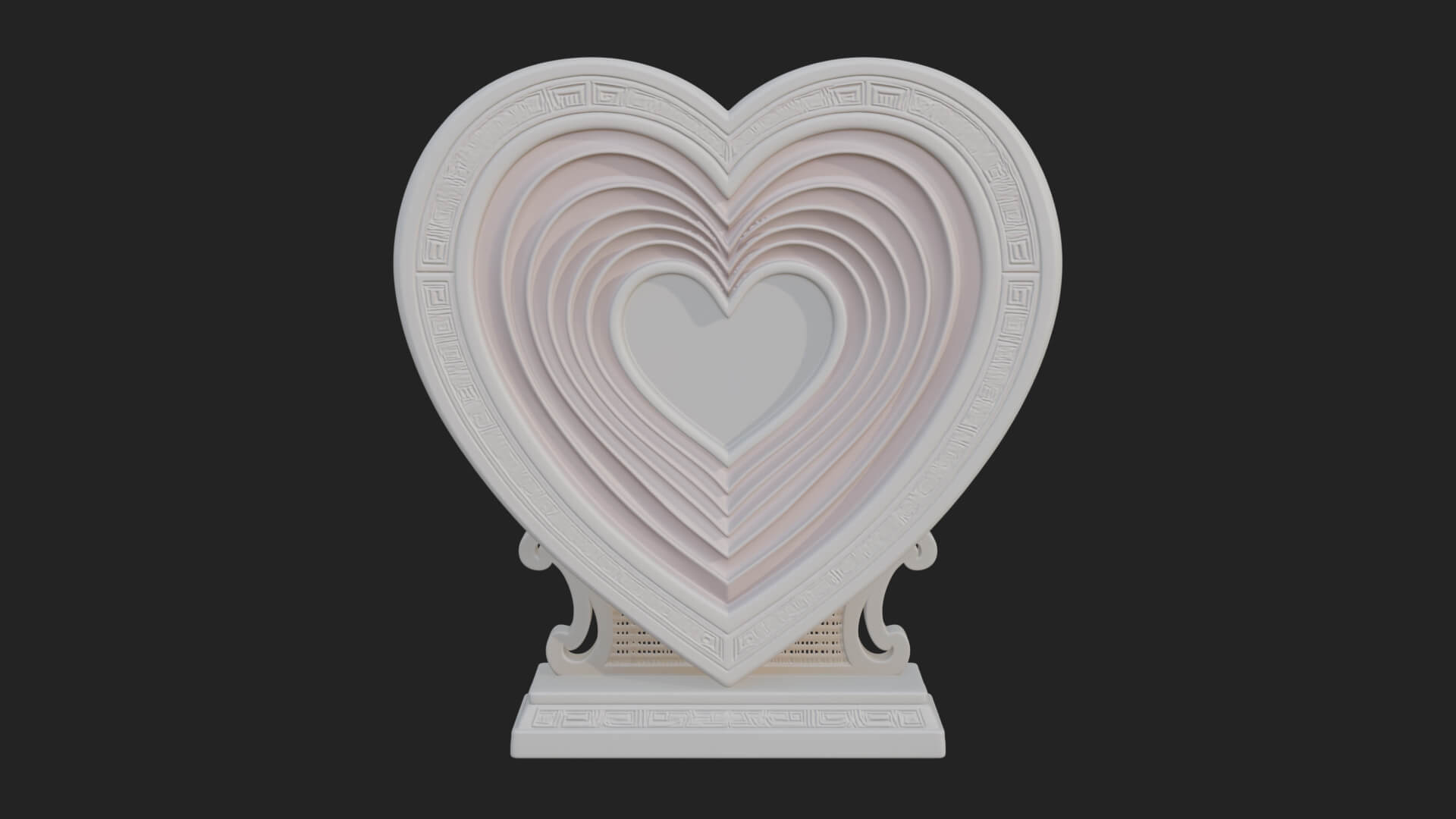 Ornate Framed Heart Plaque Design 83 3D Print Model 3D Model