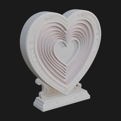 Ornate Framed Heart Plaque Design 83 3D Print Model