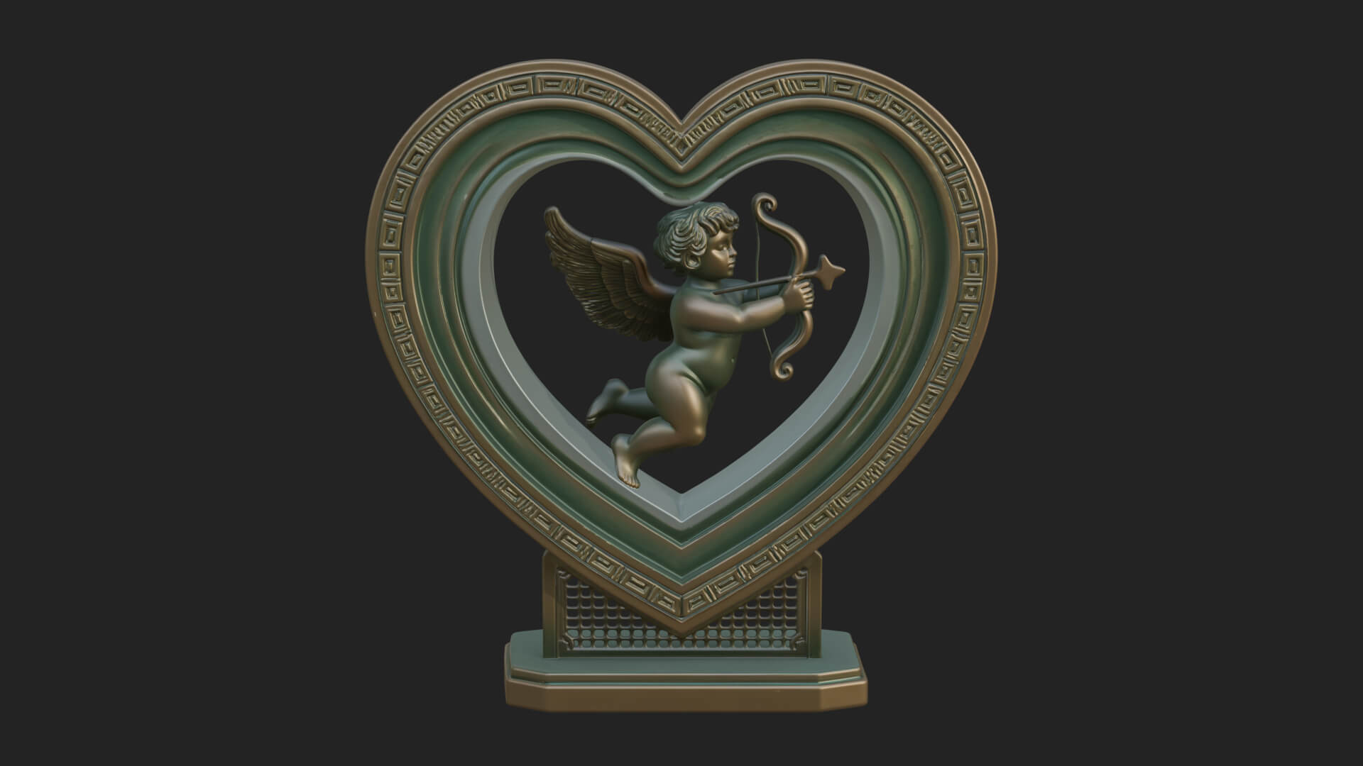 Ornate Framed Heart Plaque Design 84 3D Print Model 3D Model