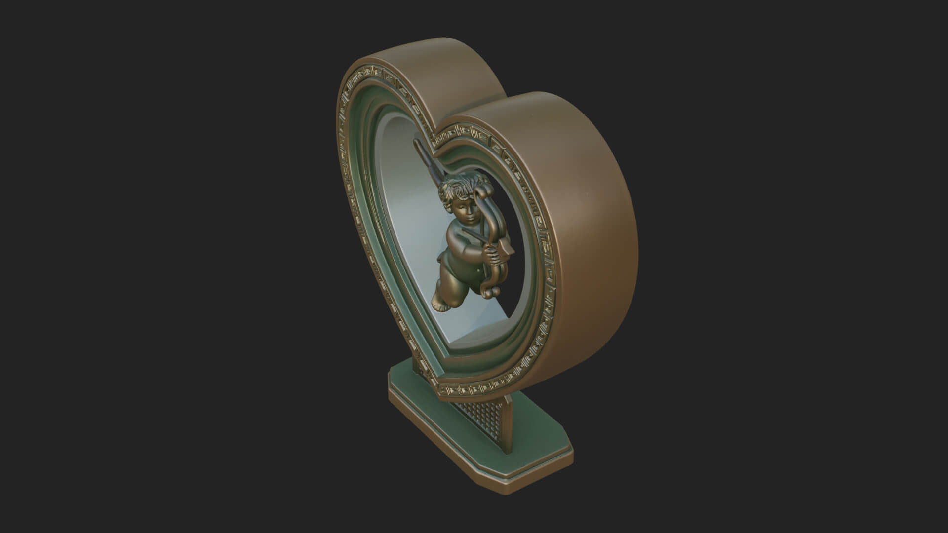 Ornate Framed Heart Plaque Design 84 3D Print Model 3D Model