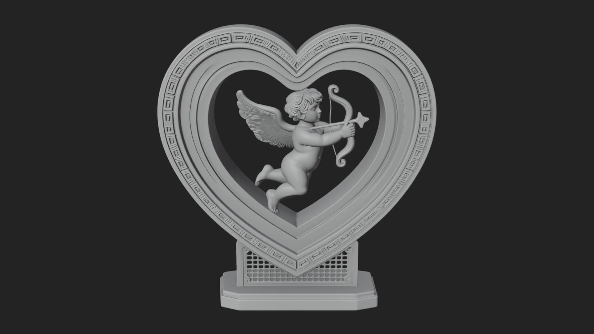 Ornate Framed Heart Plaque Design 84 3D Print Model 3D Model