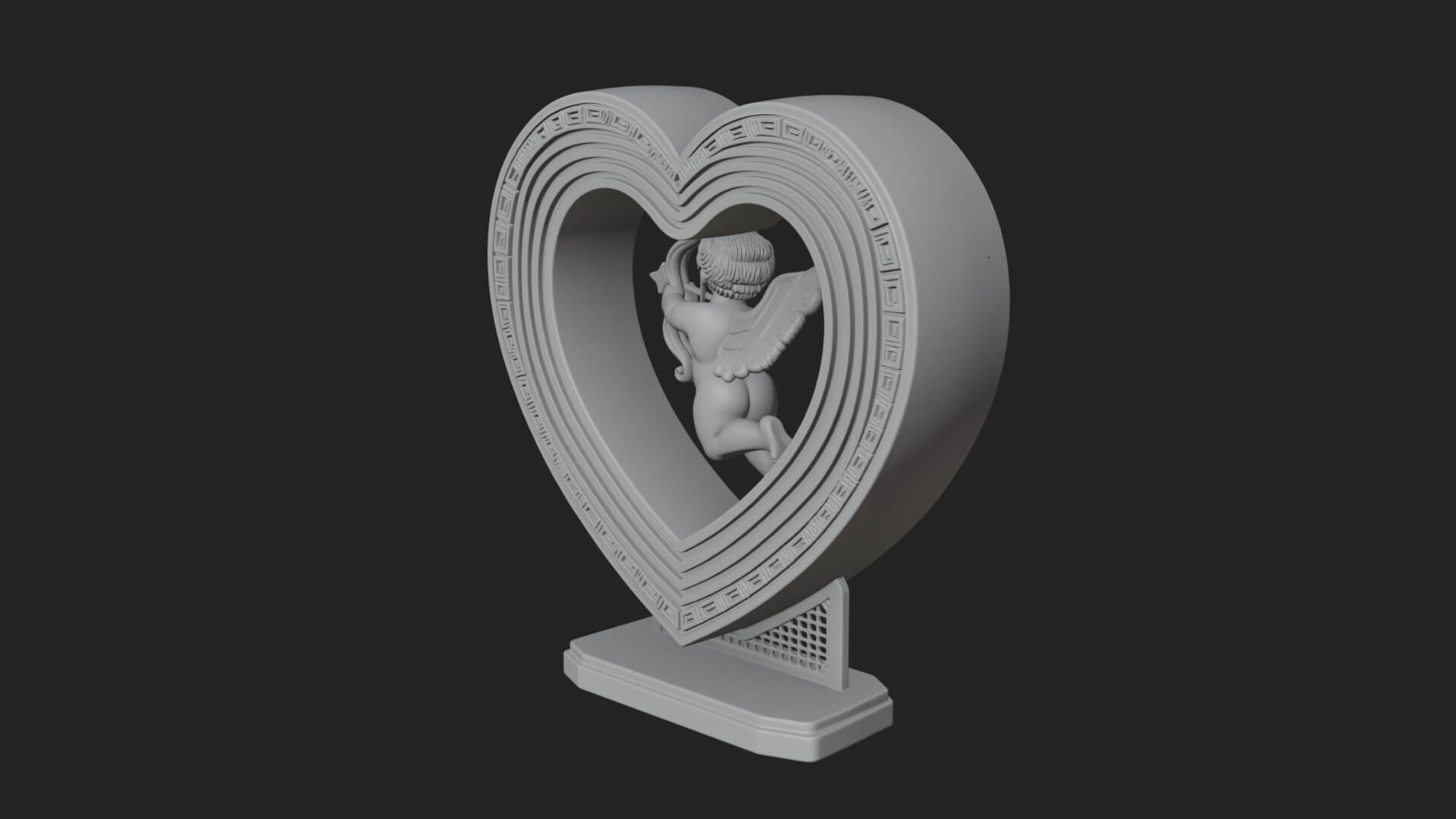 Ornate Framed Heart Plaque Design 84 3D Print Model 3D Model