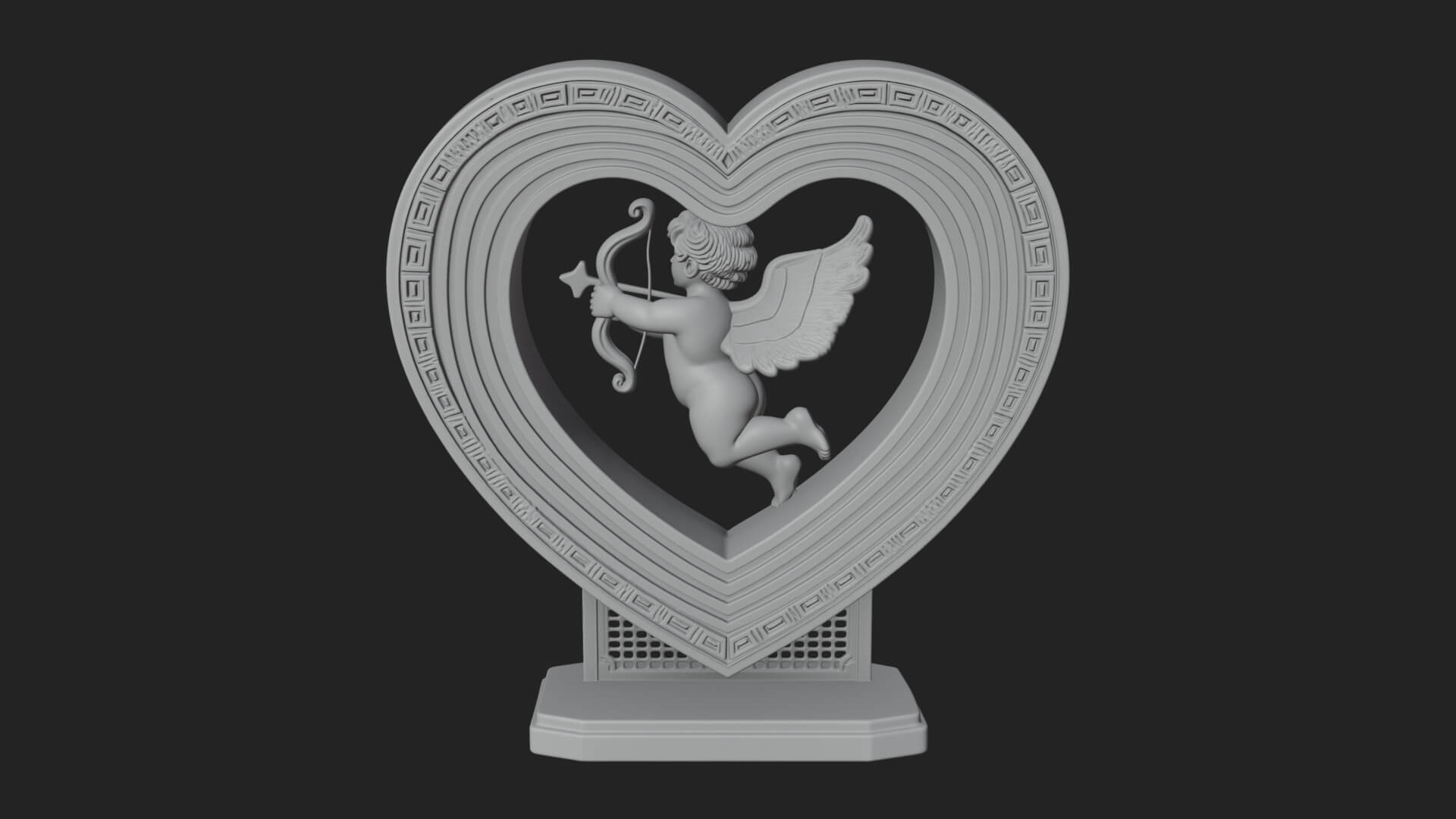 Ornate Framed Heart Plaque Design 84 3D Print Model 3D Model