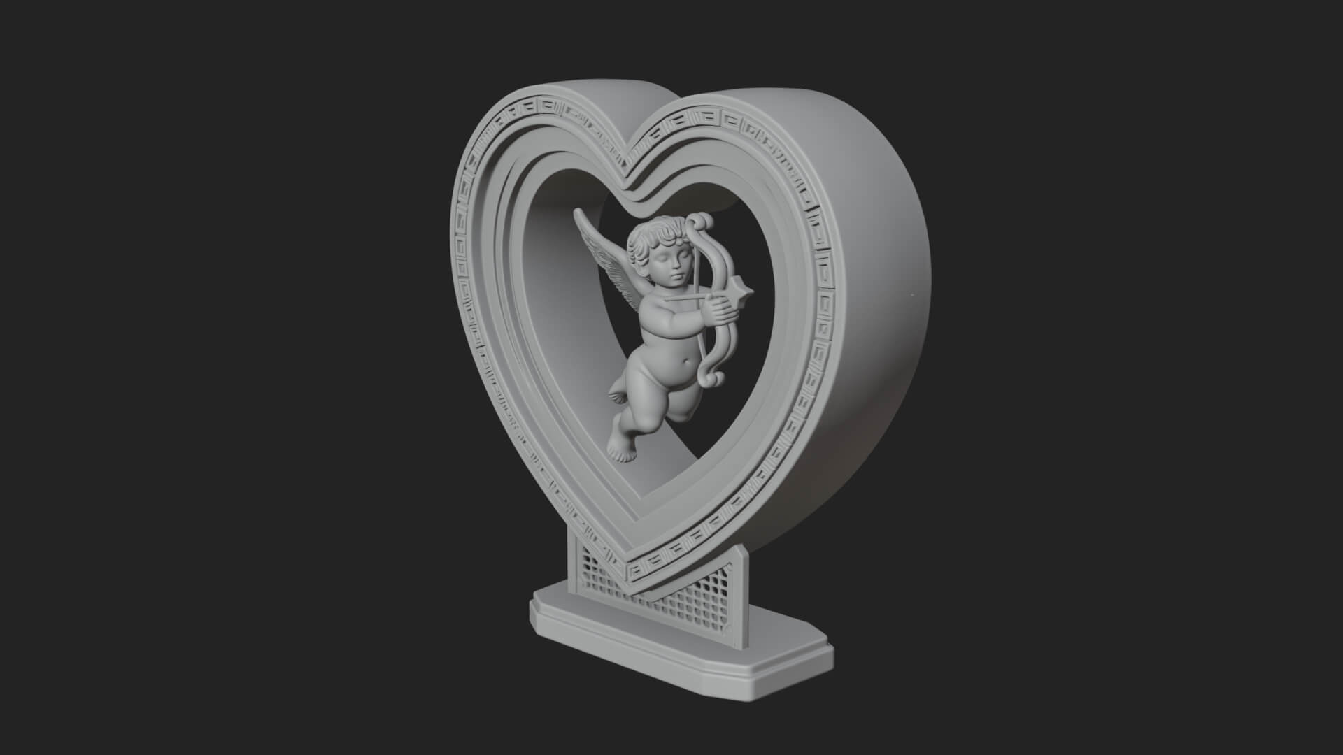 Ornate Framed Heart Plaque Design 84 3D Print Model 3D Model