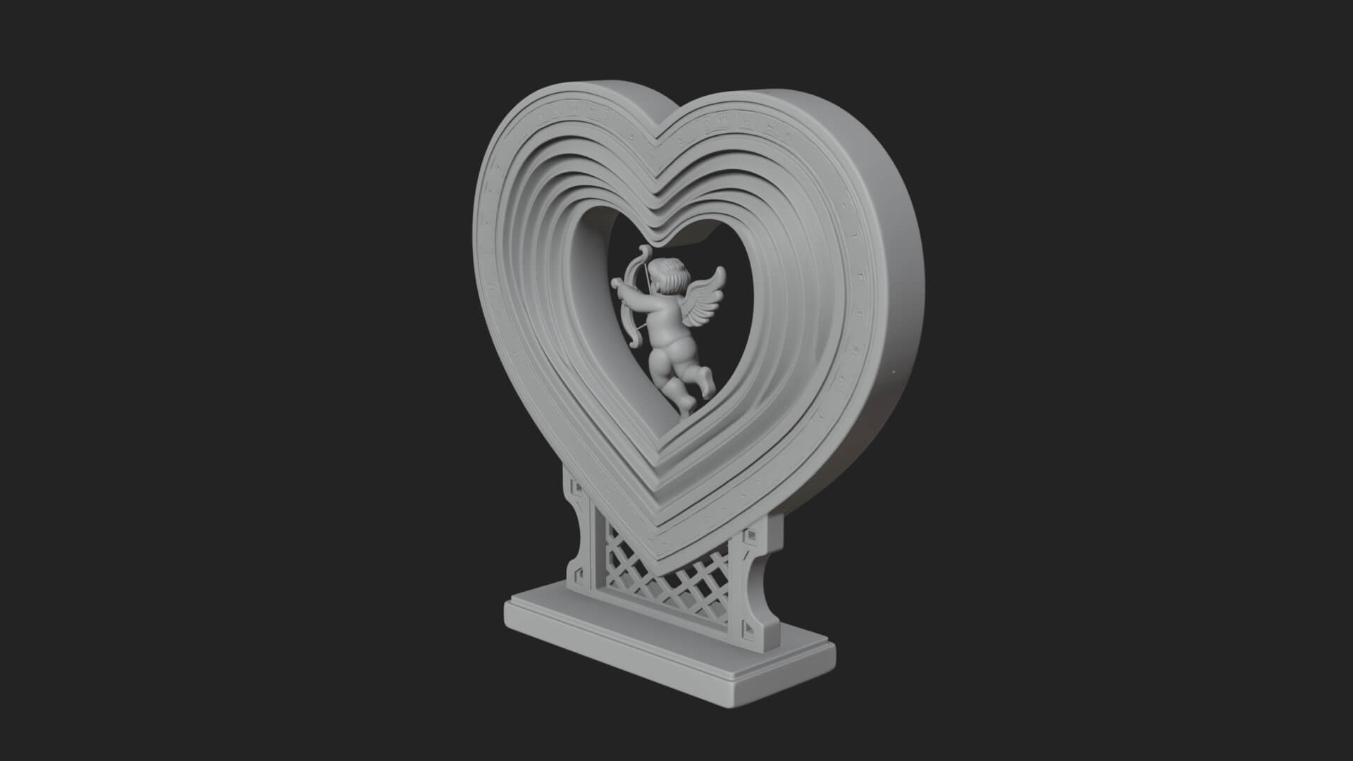 Ornate Framed Heart Plaque Design 85 3D Print Model 3D Model