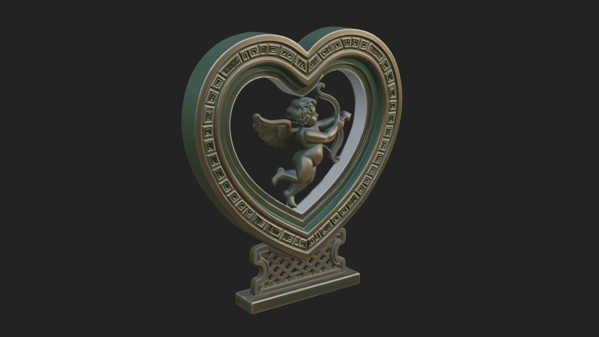 Ornate Framed Heart Plaque Design 86 3D Print Model 3D Model