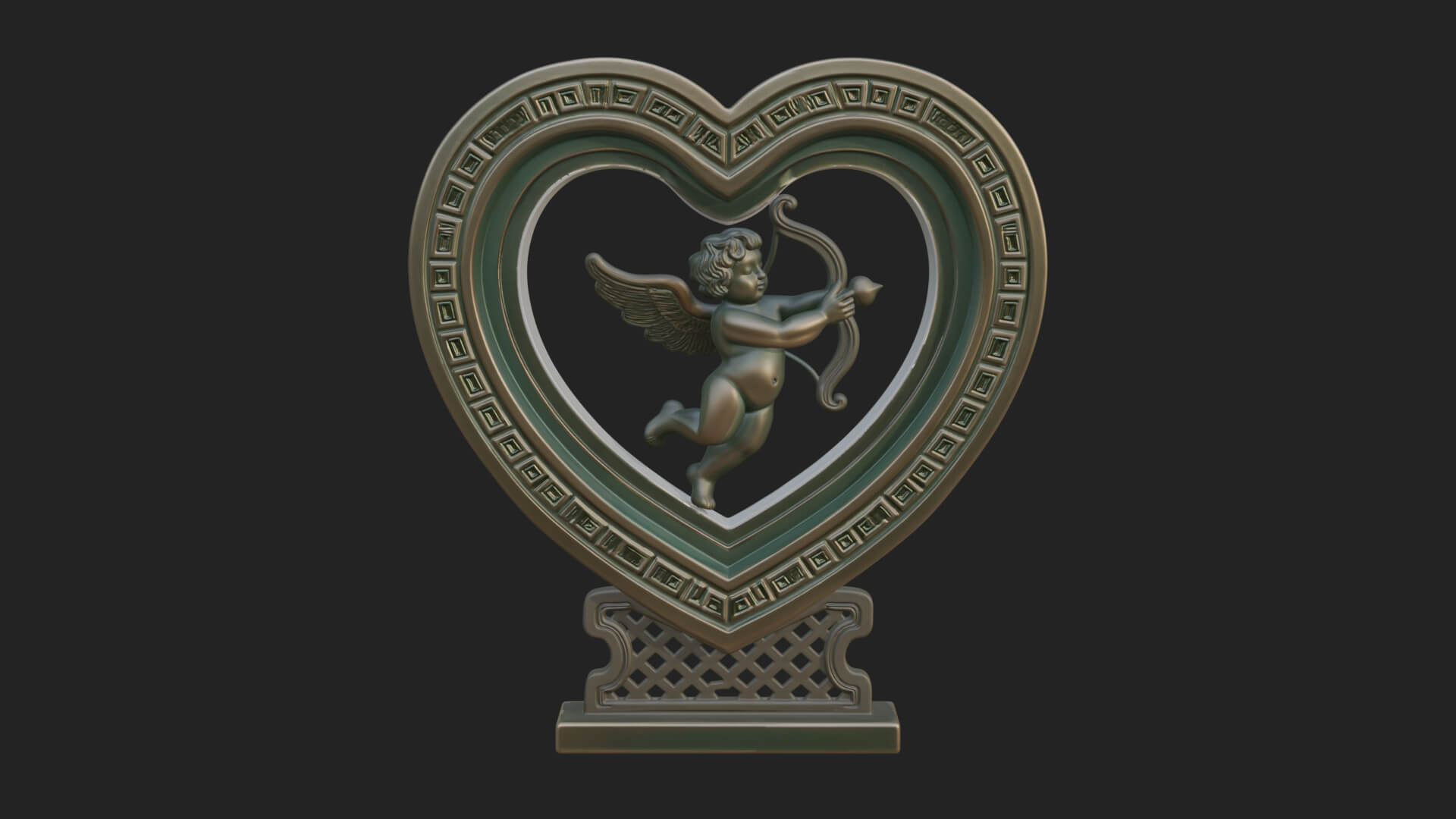 Ornate Framed Heart Plaque Design 86 3D Print Model 3D Model