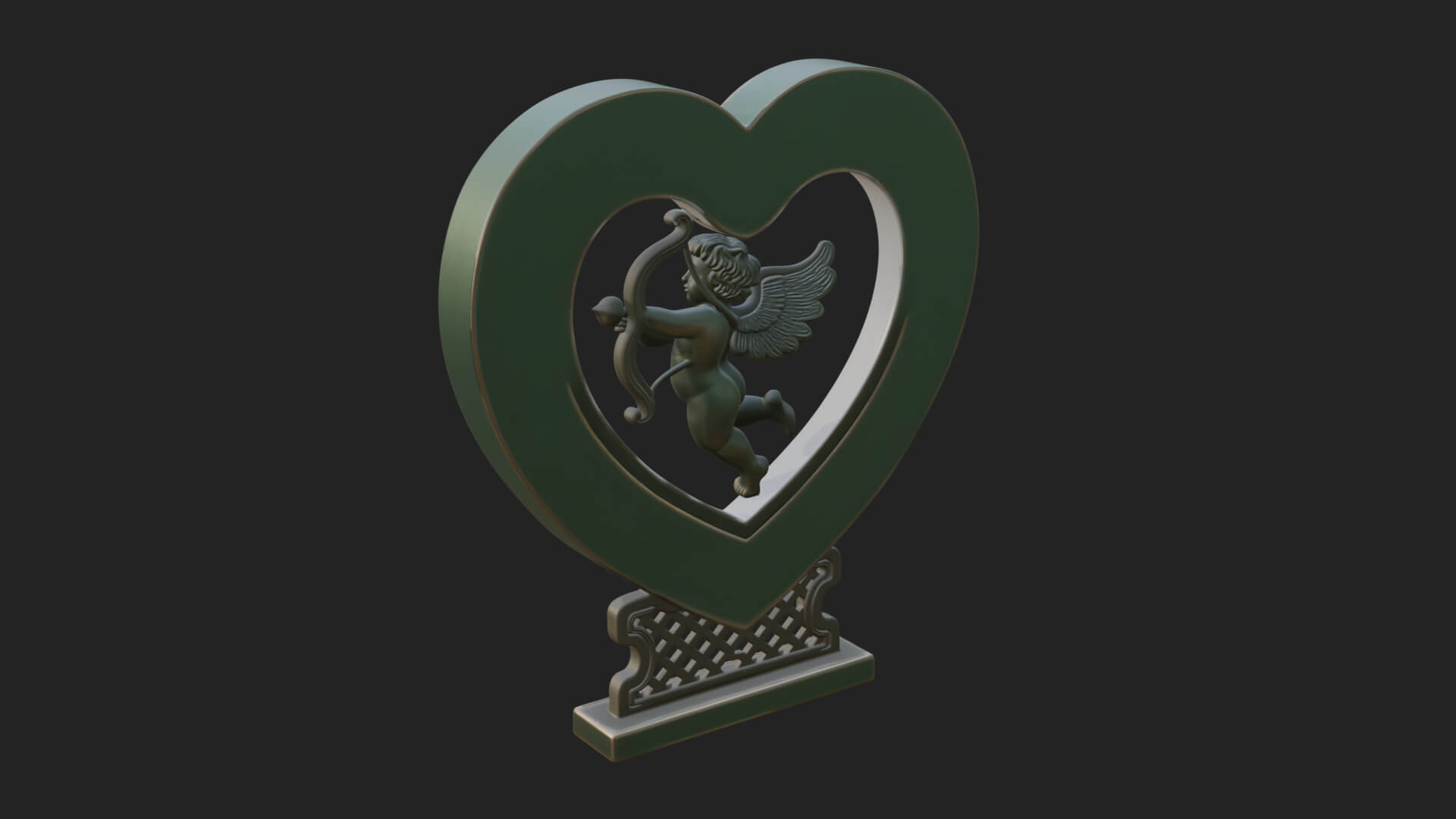 Ornate Framed Heart Plaque Design 86 3D Print Model 3D Model
