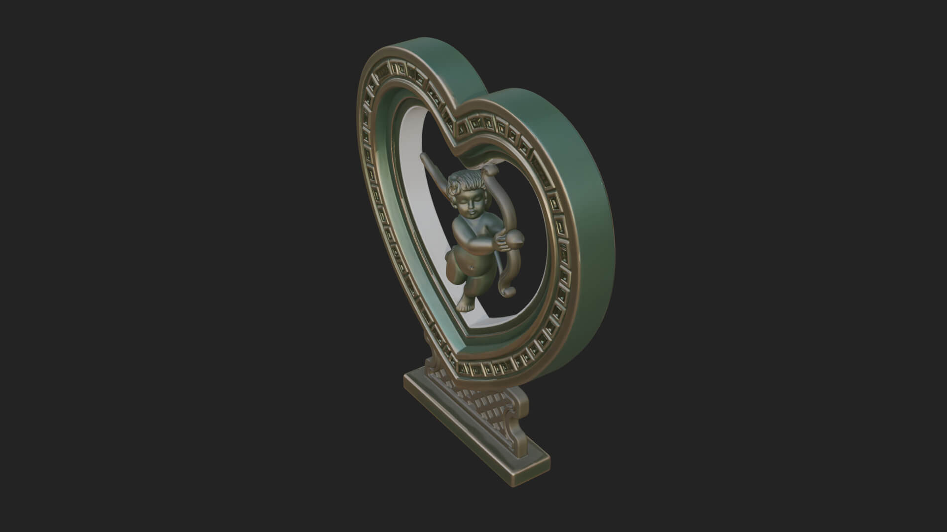 Ornate Framed Heart Plaque Design 86 3D Print Model 3D Model