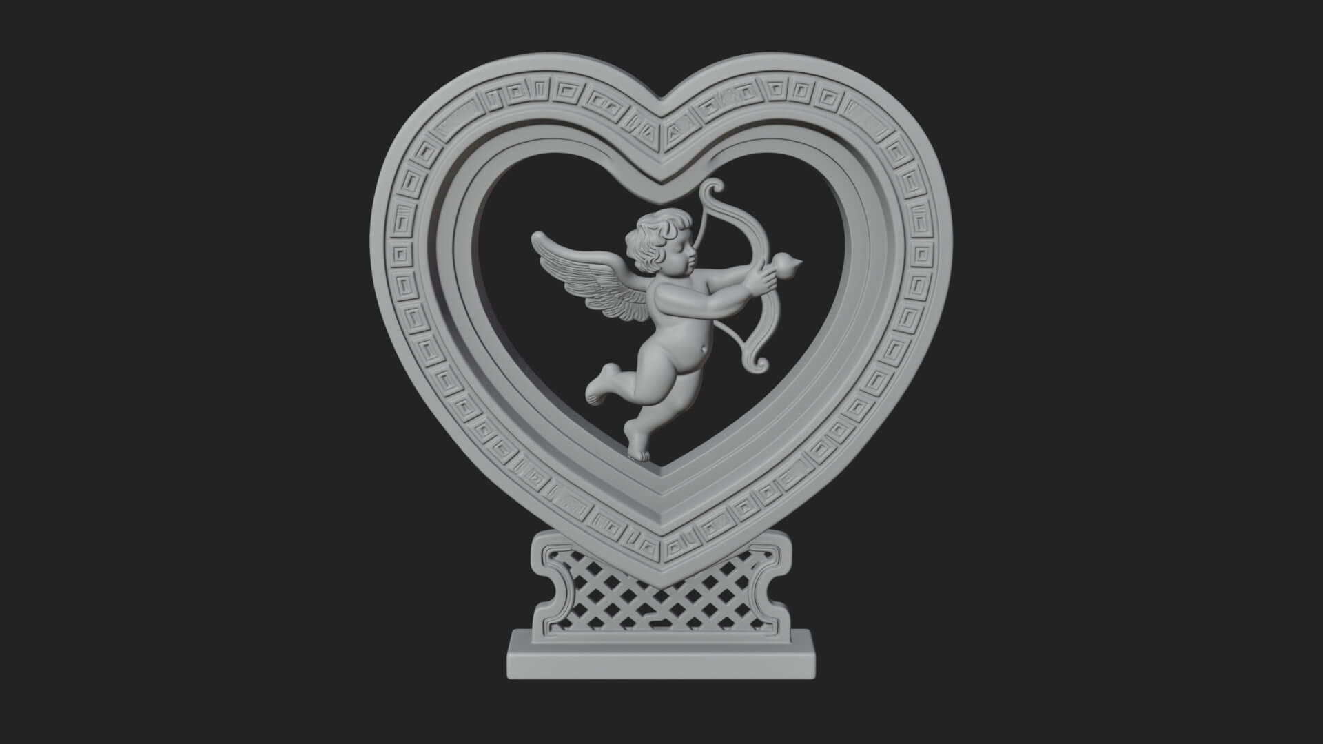 Ornate Framed Heart Plaque Design 86 3D Print Model 3D Model