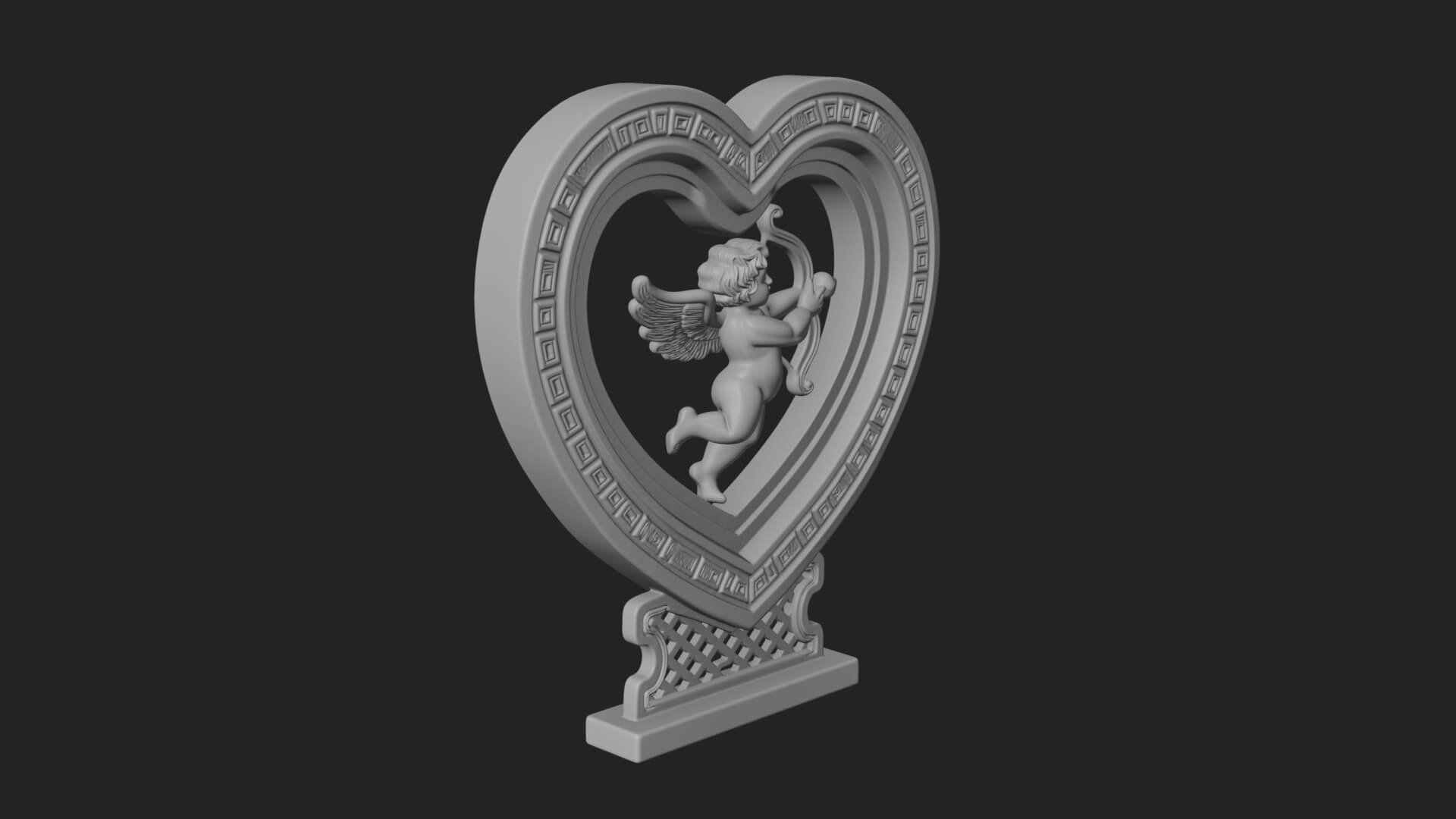 Ornate Framed Heart Plaque Design 86 3D Print Model 3D Model