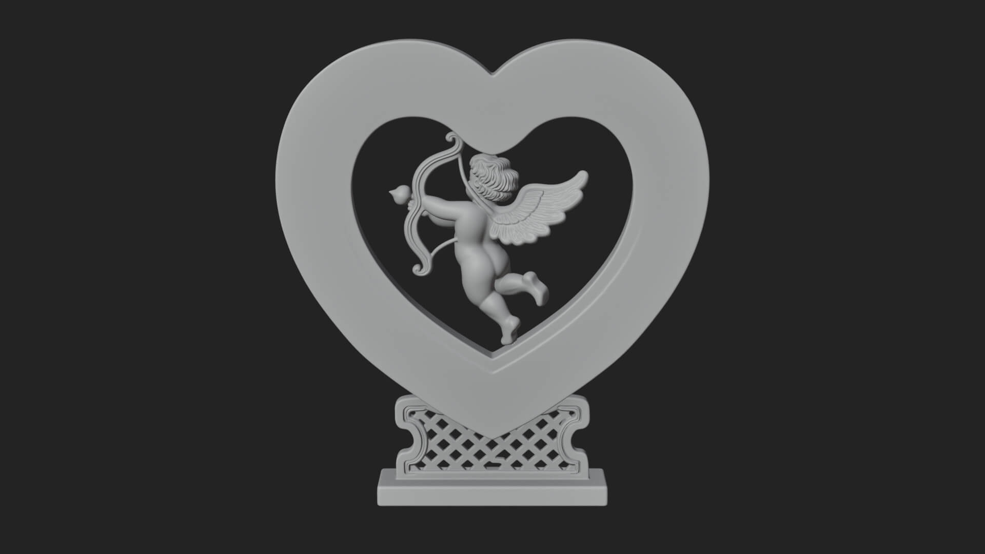 Ornate Framed Heart Plaque Design 86 3D Print Model 3D Model